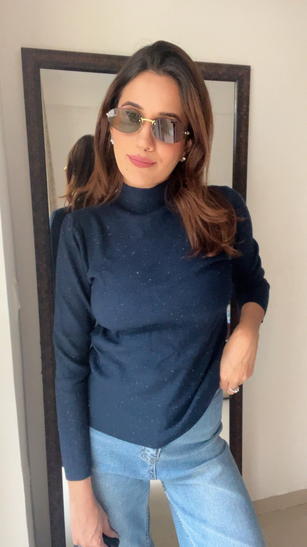 Polo Neck Layered Fall Top