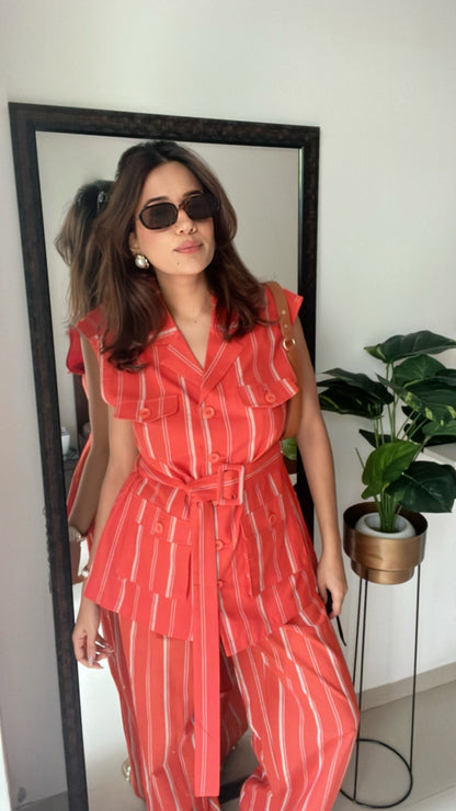 Linen Pinstripe Co-ord Set