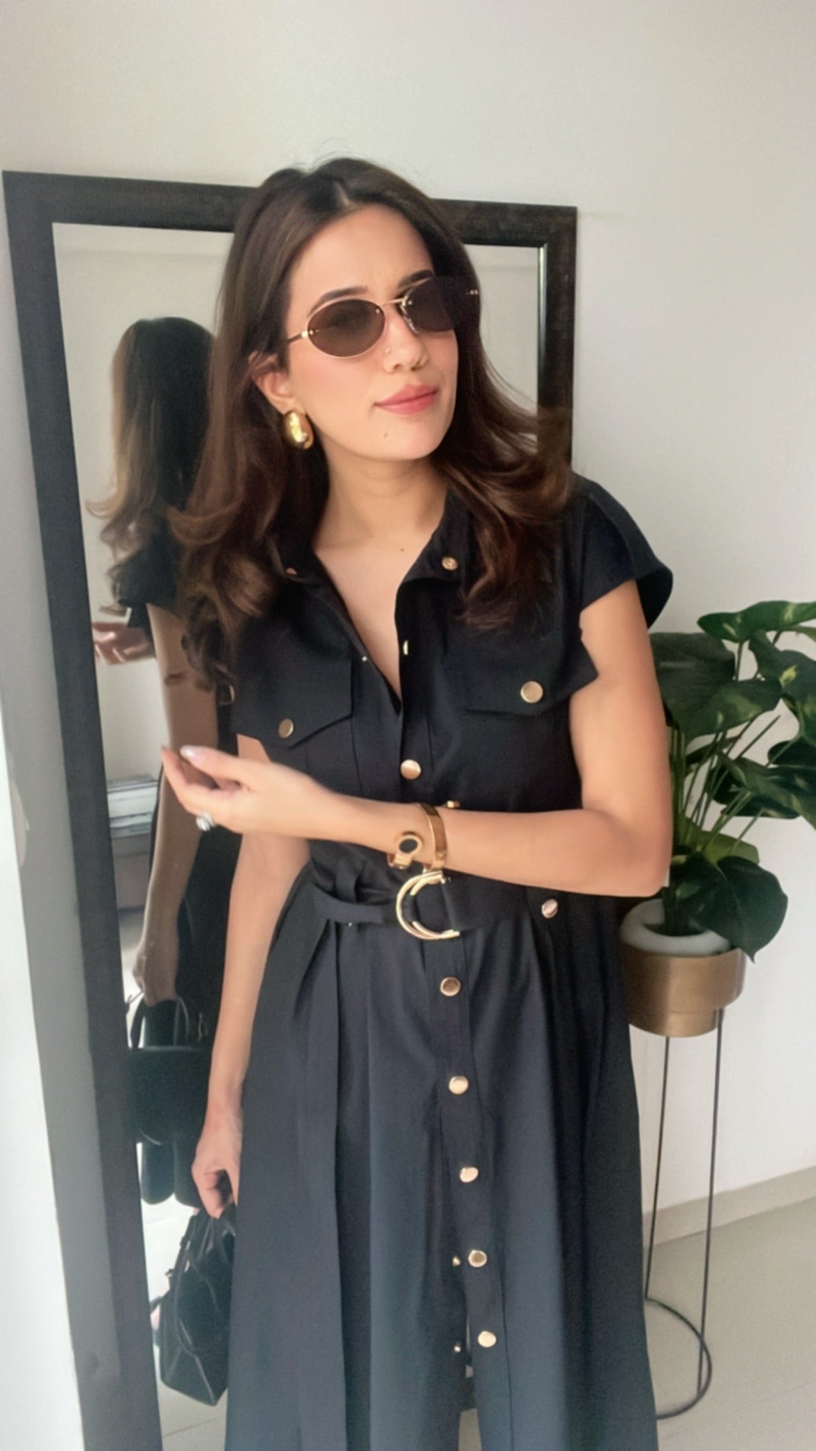 Buttoned Poplin Dress