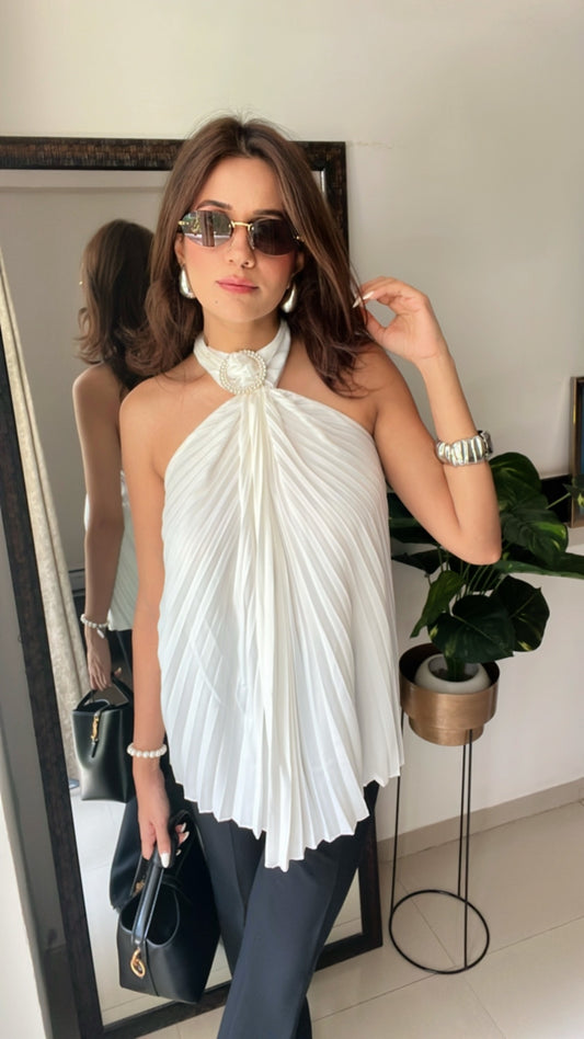 Pleated Halter Top