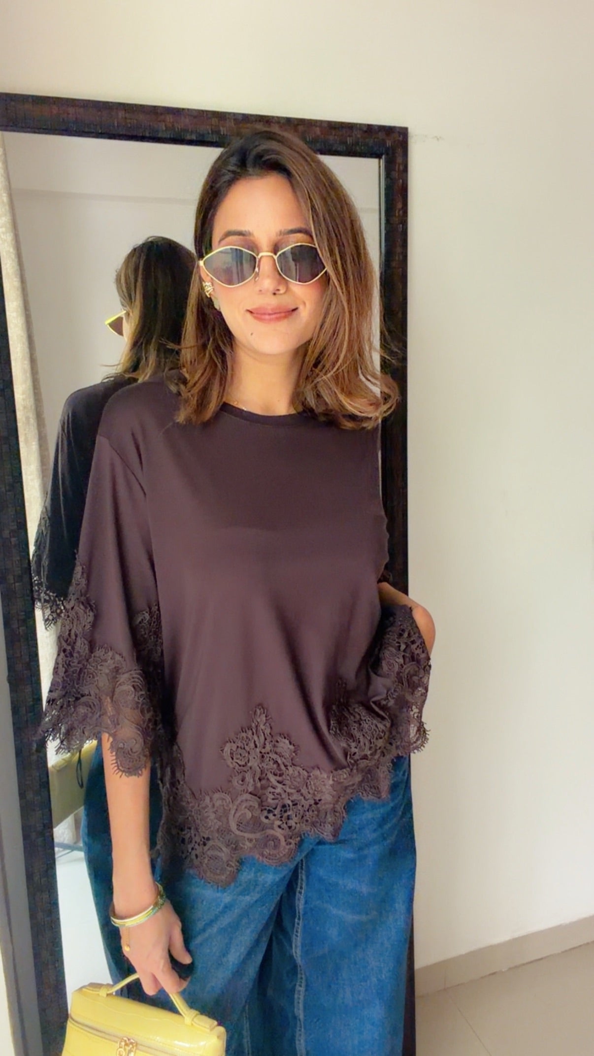 Lace Trim Relaxed Top