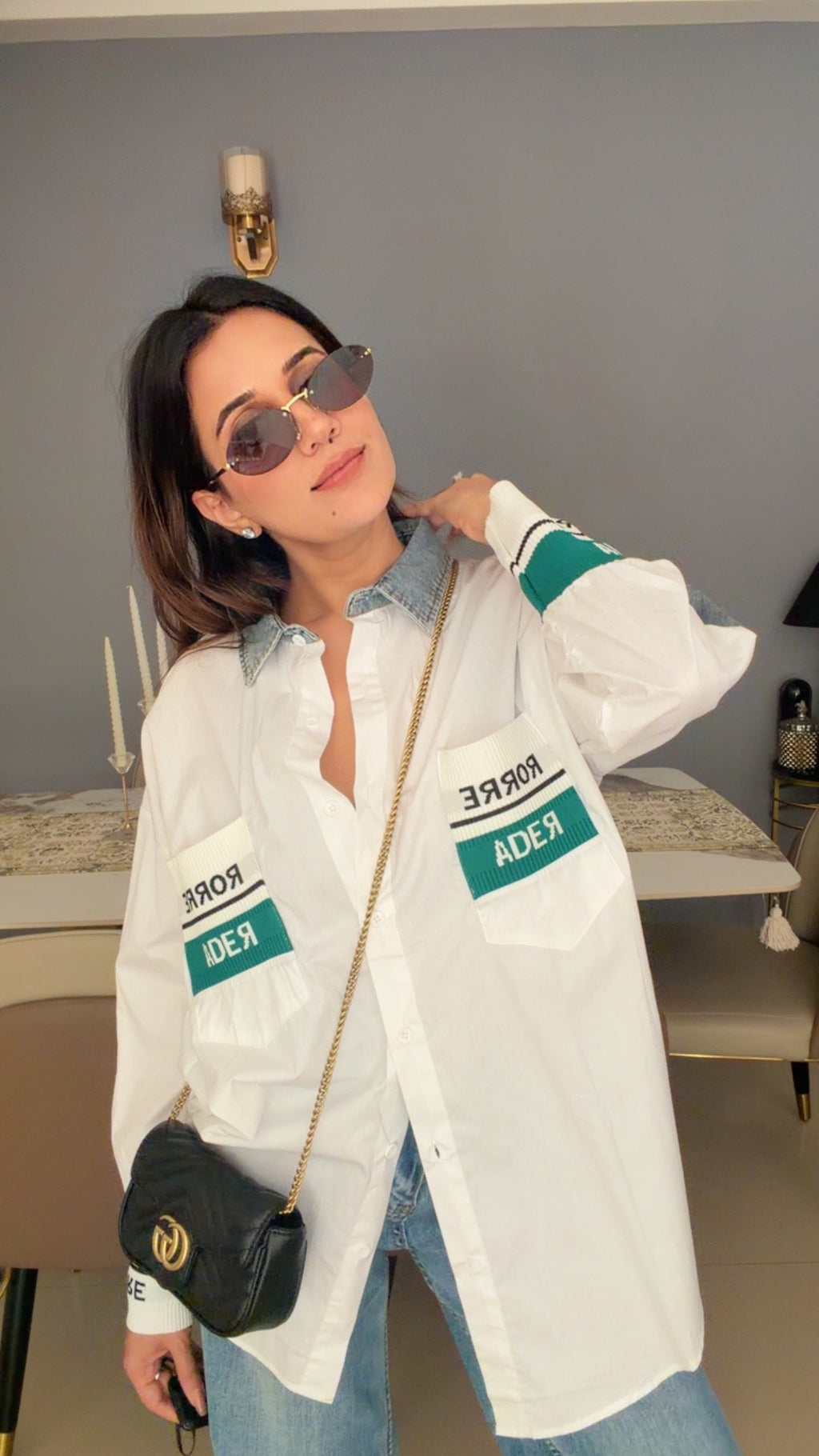 Classic White Detailed Poplin Shirt
