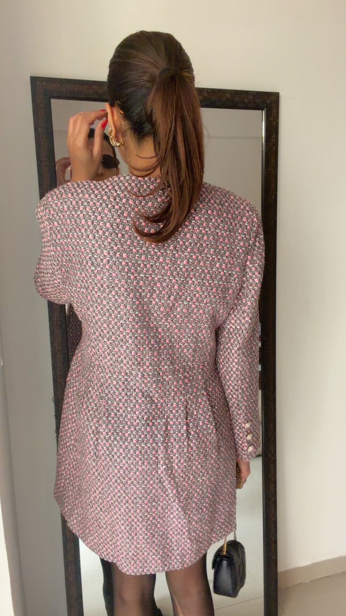 Buttoned Tweed Fall Dress