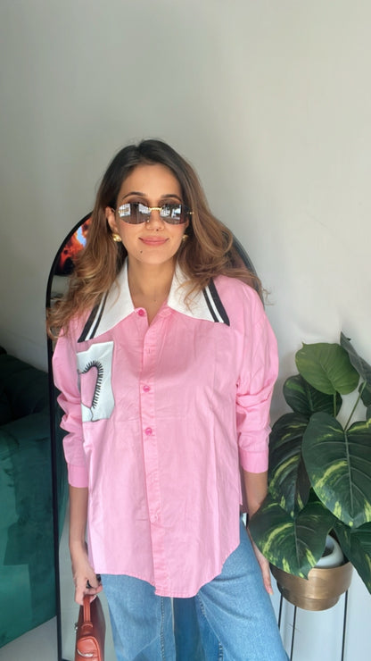 Heart Knit poplin Shirt