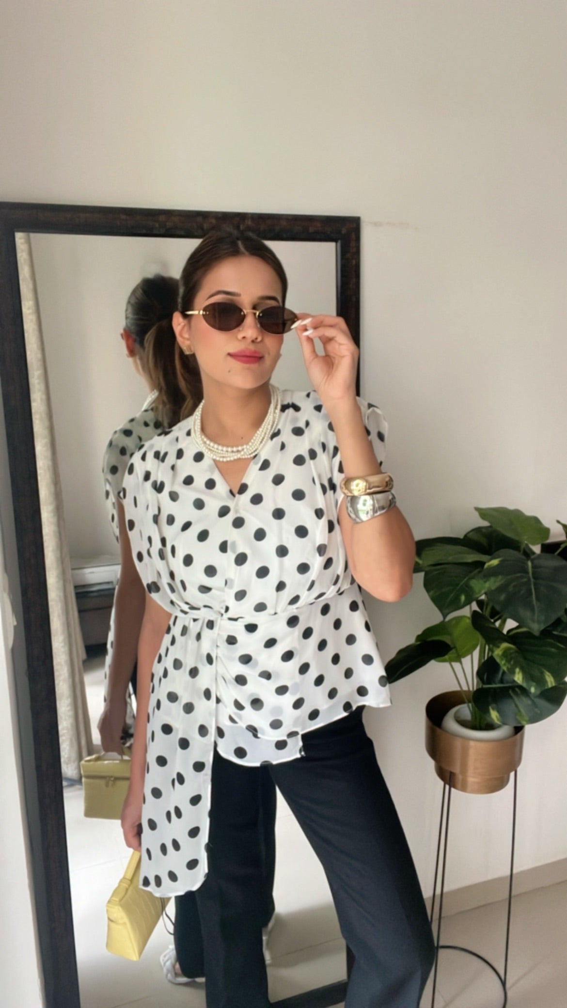 Polka Dot Drape Top