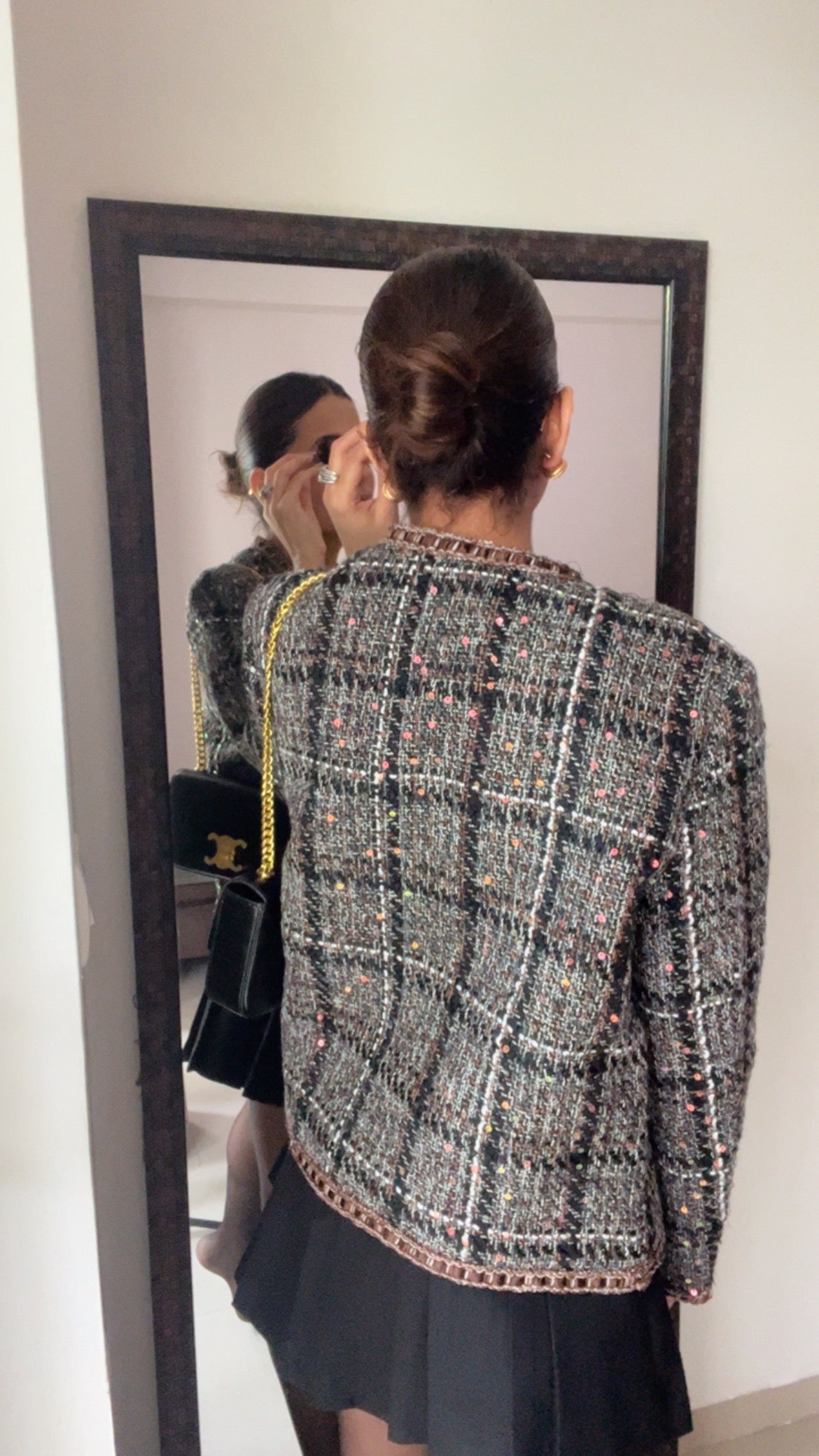 Textured Sequin Tweed Fall Jacket