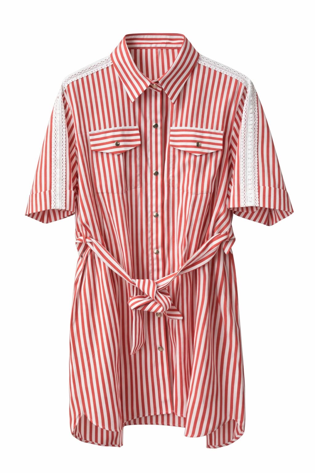 Stripe Poplin Tailored Dress
