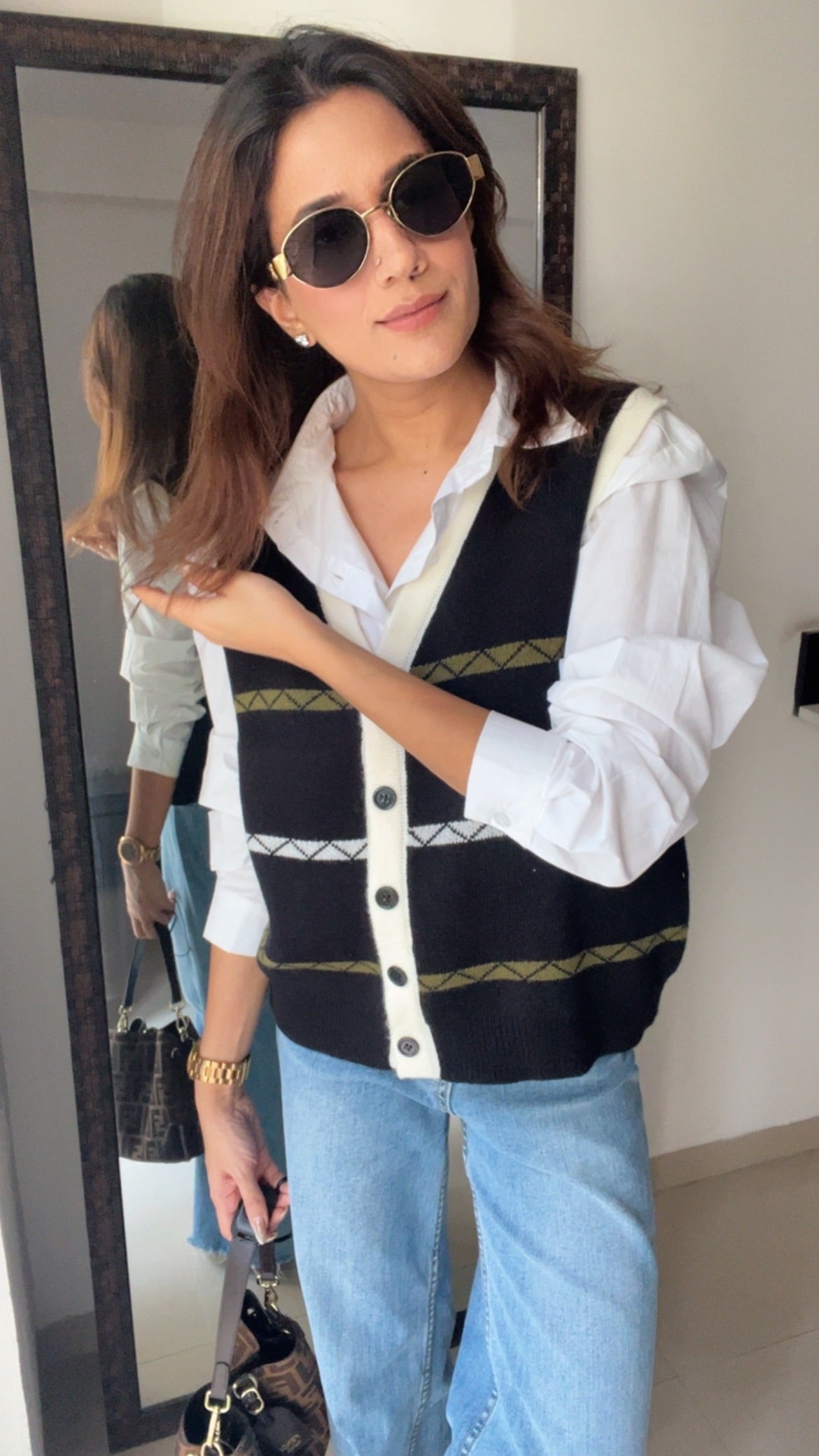 Buttoned Knit Fall Vest