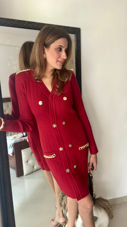 Khole Ribbed Knit Fall Dress