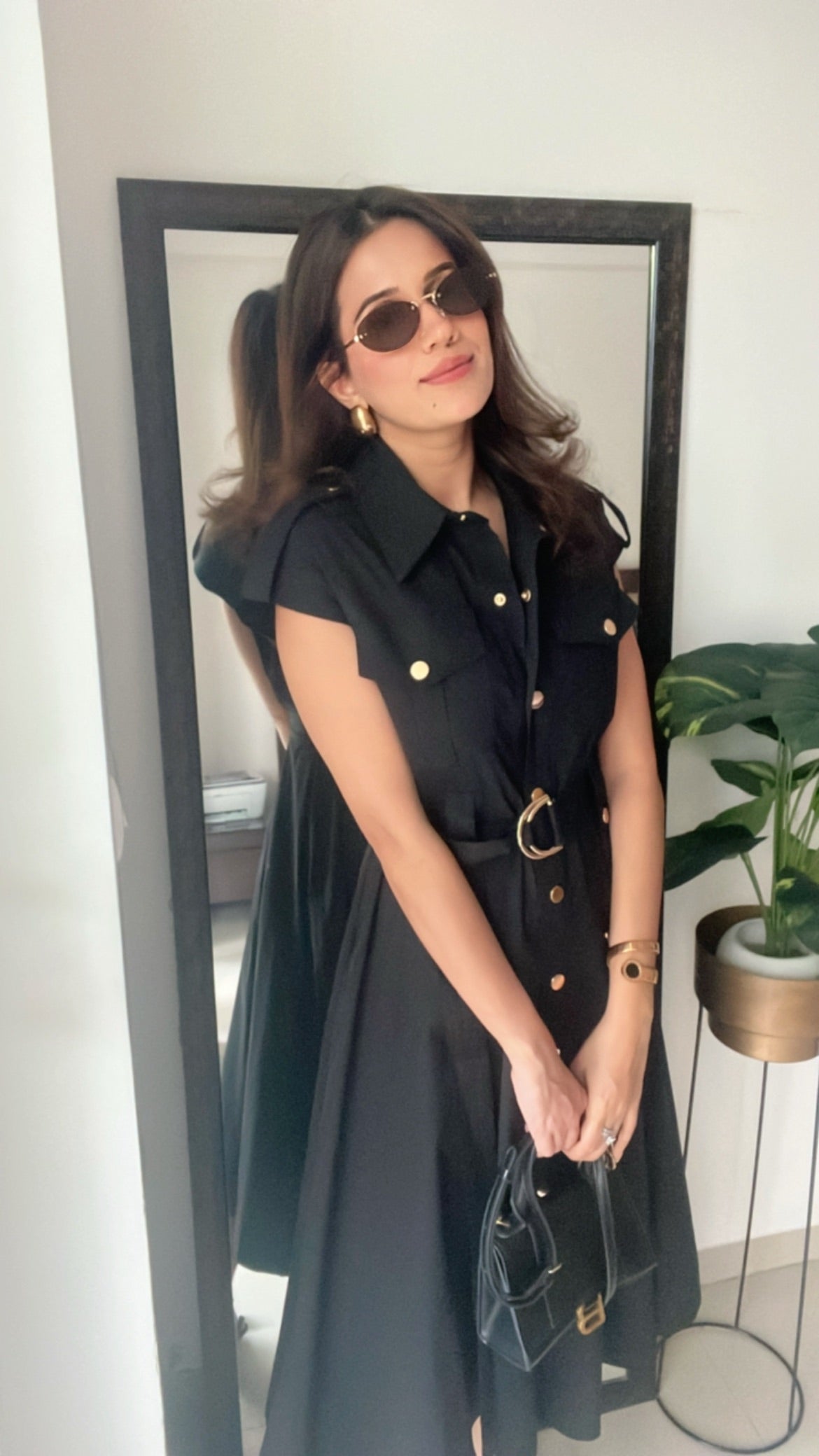 Buttoned Poplin Dress