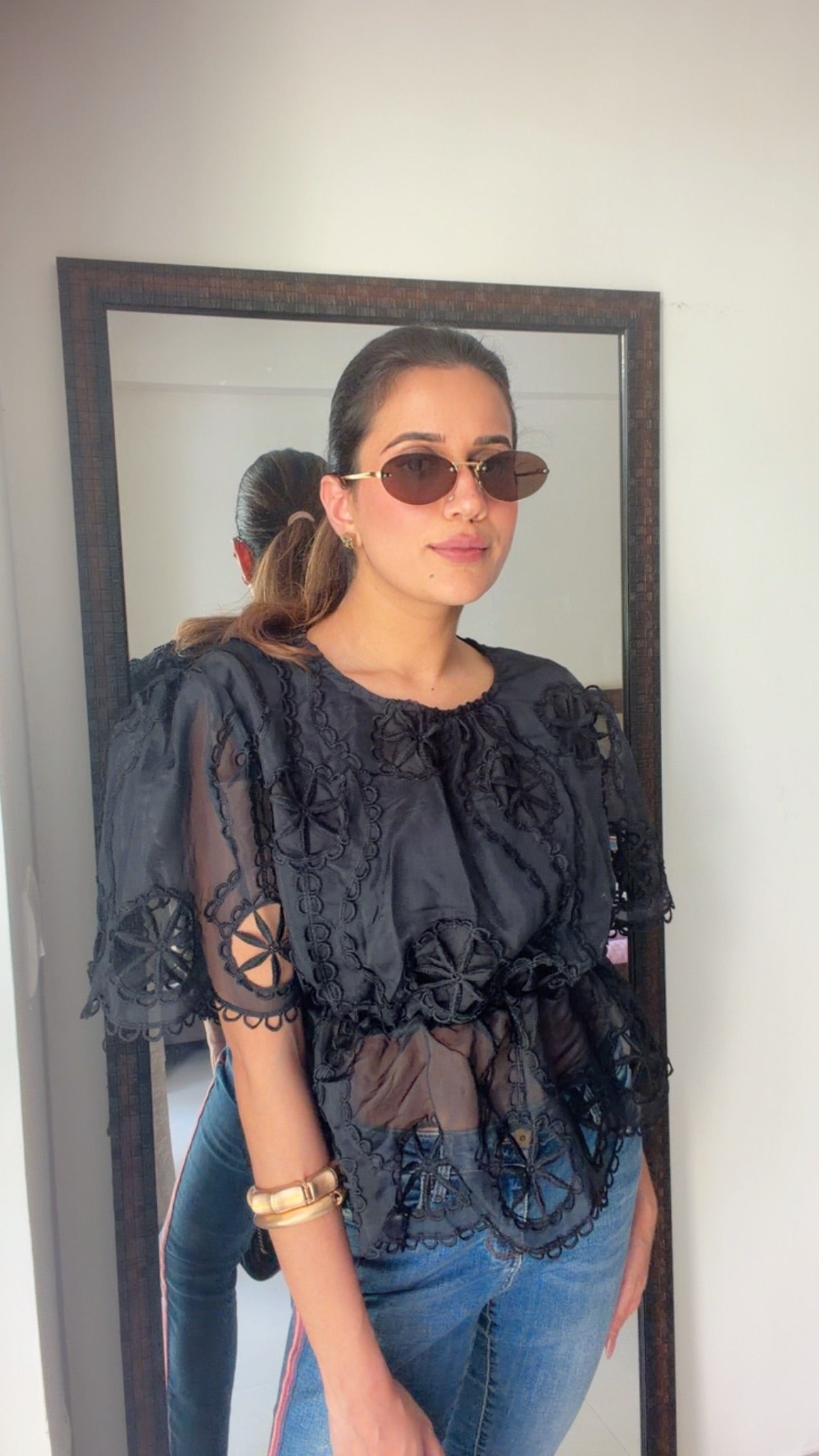 Cutwork Peplum Classic Top