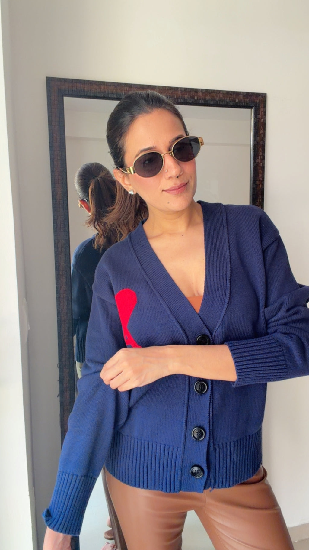 Heart Ribbed Fall Cardigan