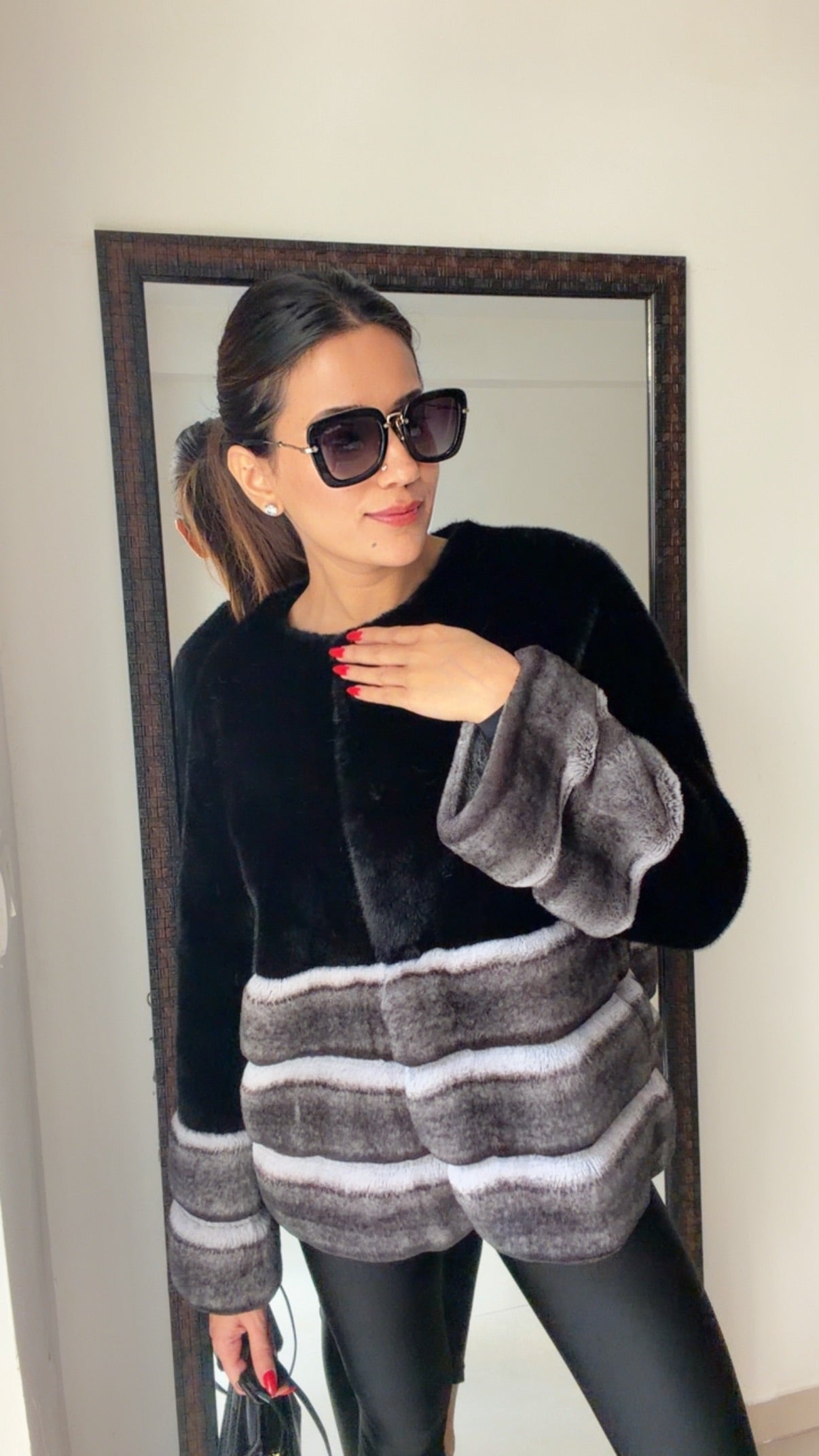 Ombré Faux Fur Fall Jacket