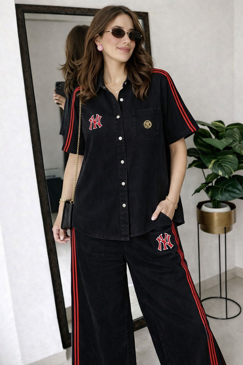 Denim Solid Co-ord Set