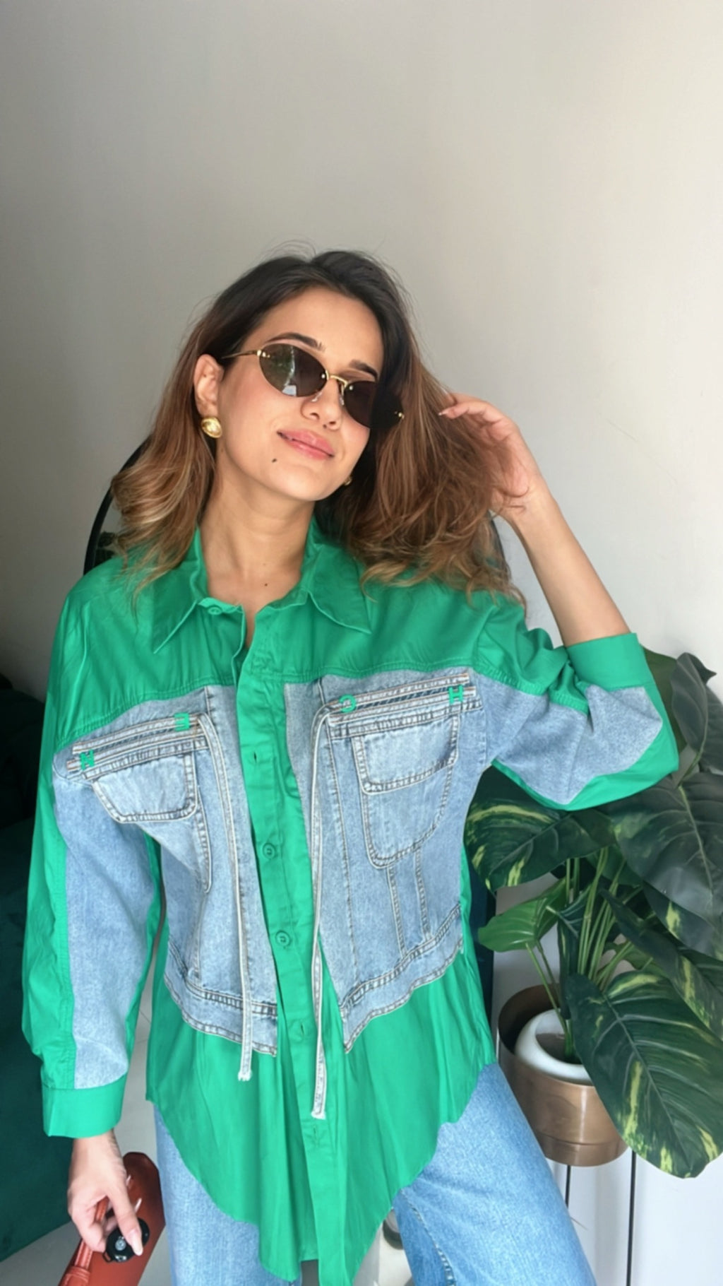Pocket Denim Poplin Shirt