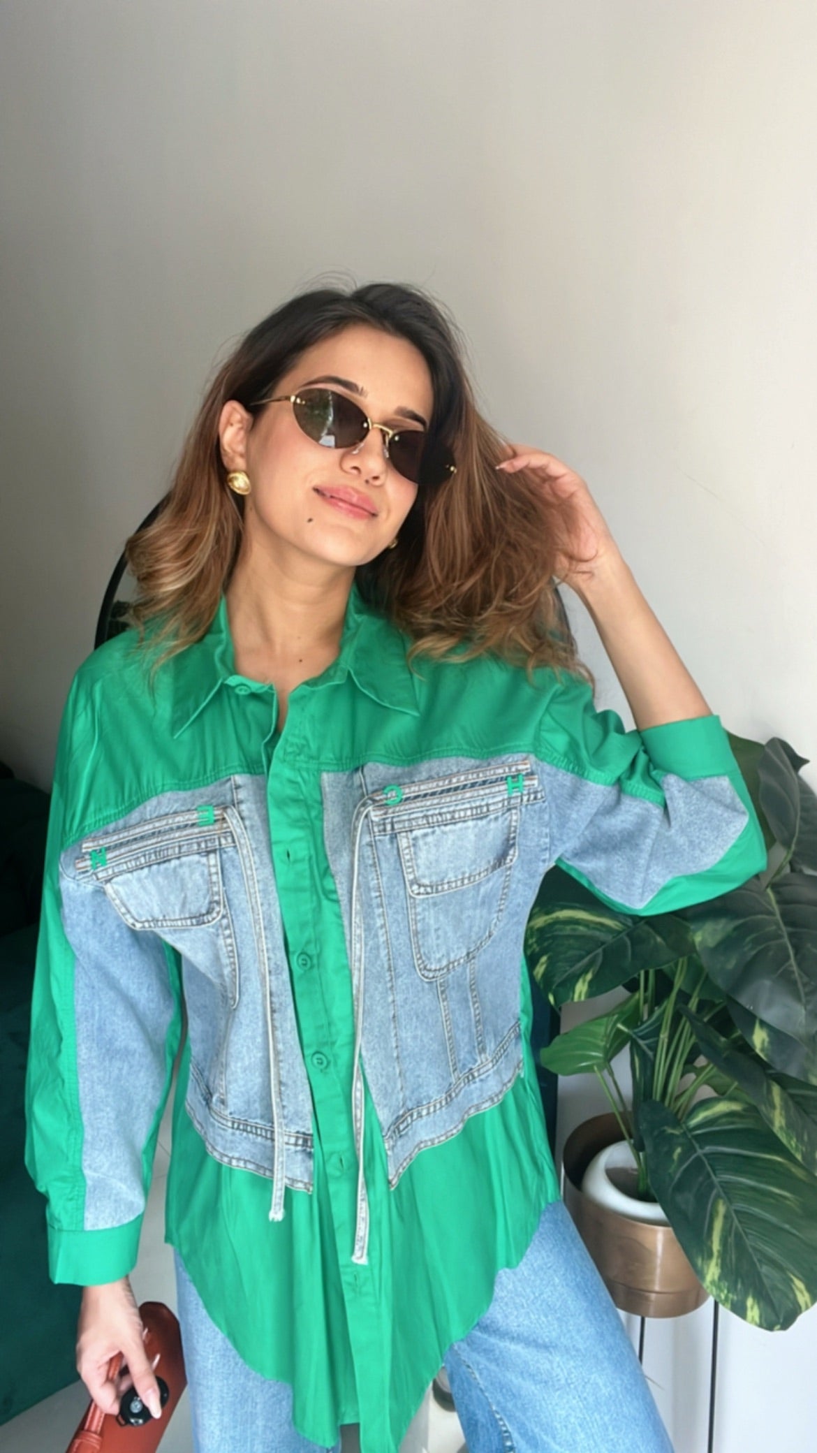 Pocket Denim Poplin Shirt
