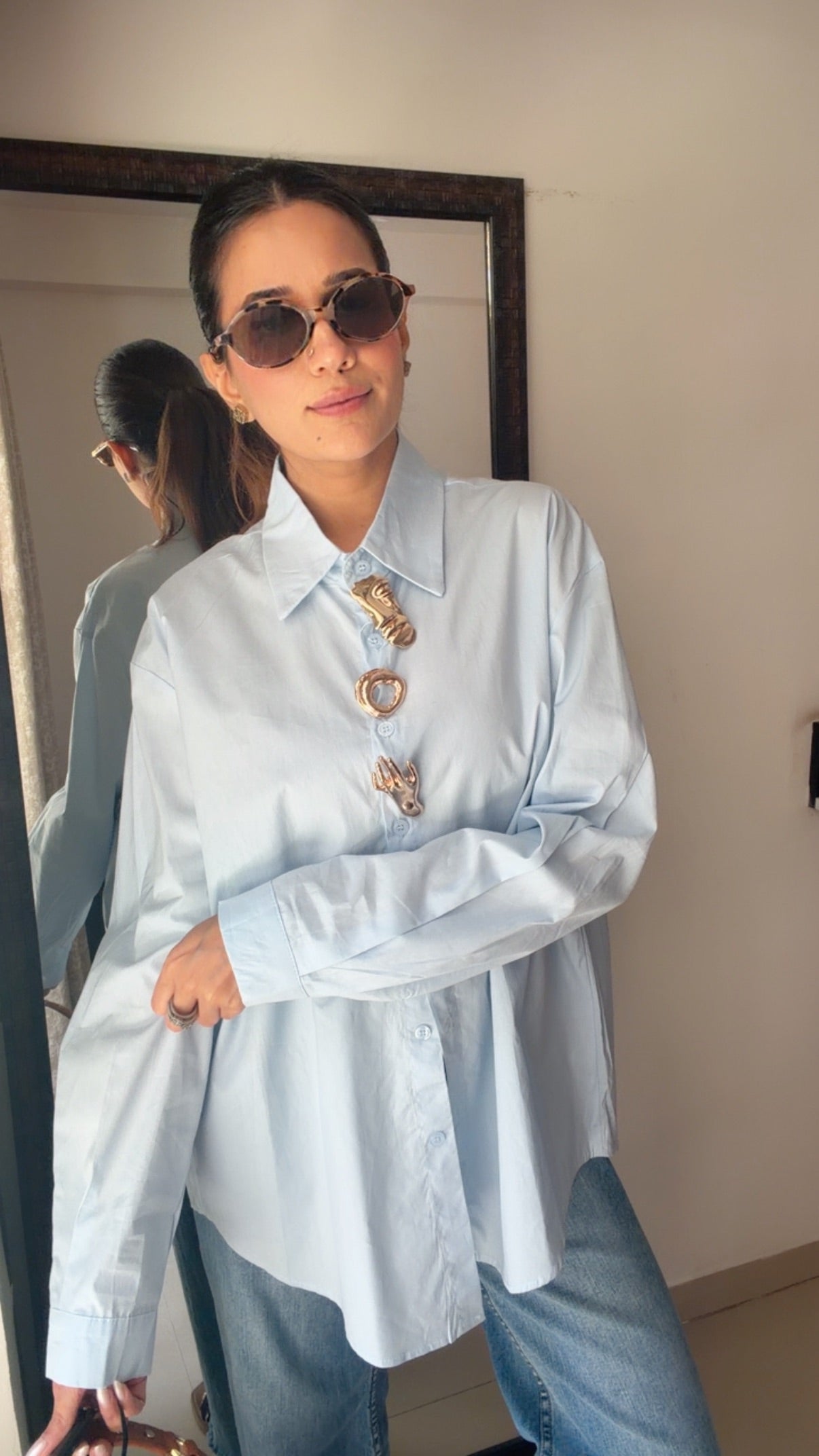 Statement Button-Down Poplin Shirt