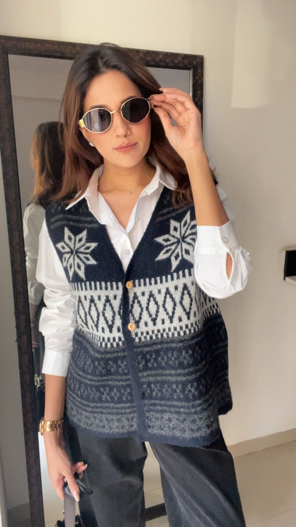 Buttoned Knit Fall Vest