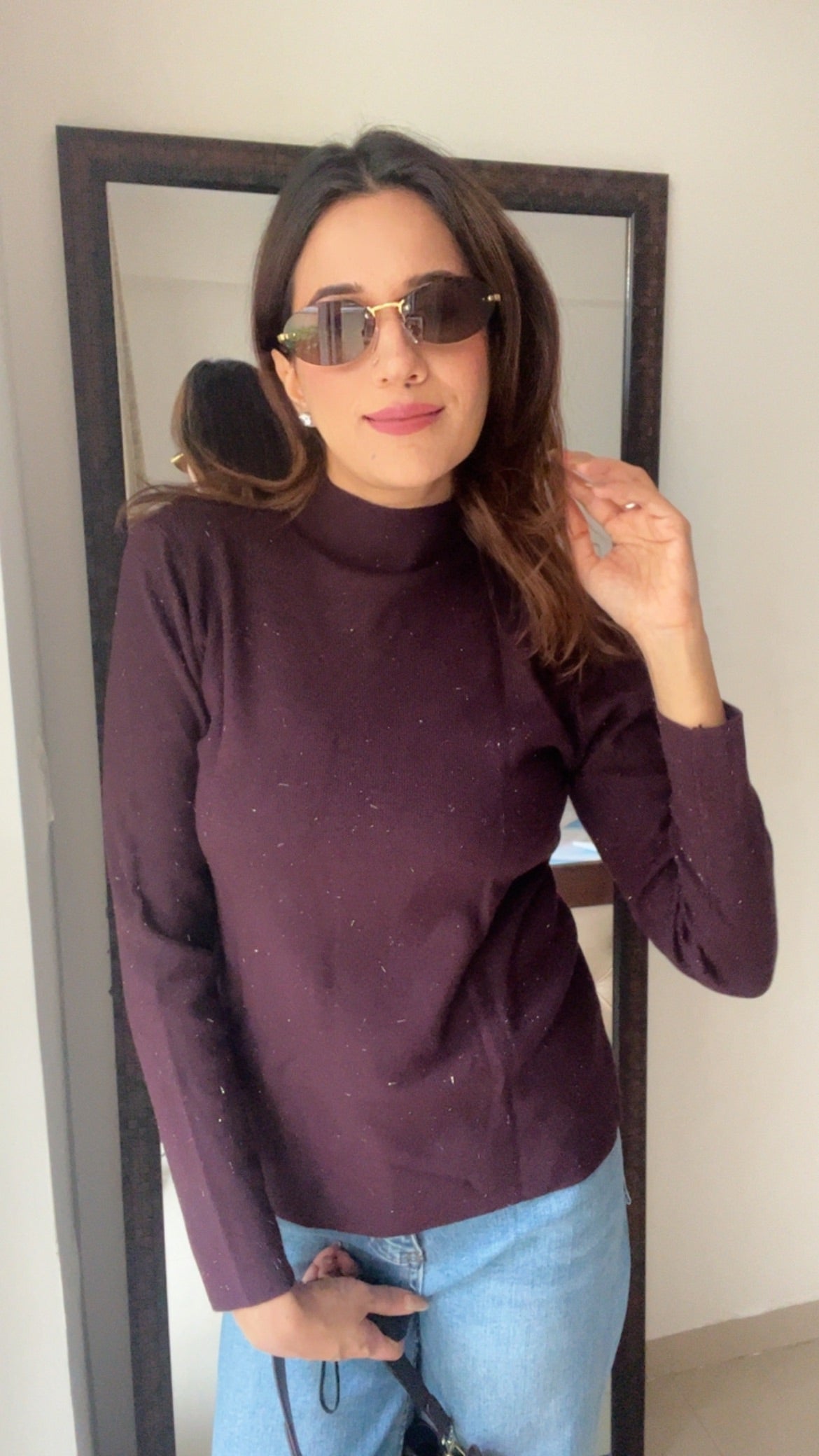 Polo Neck Layered Fall Top