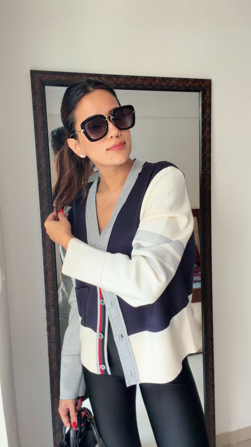 Contrast Fall Jumper Cardigan