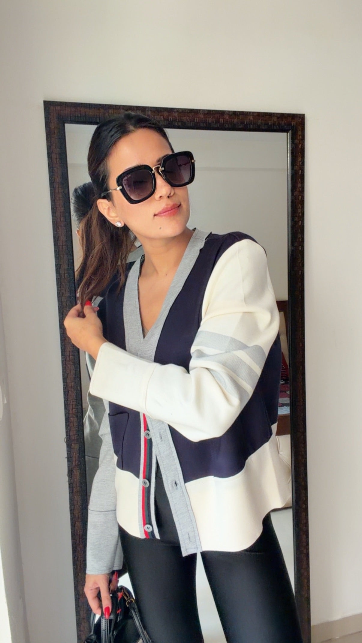 Contrast Fall Jumper Cardigan