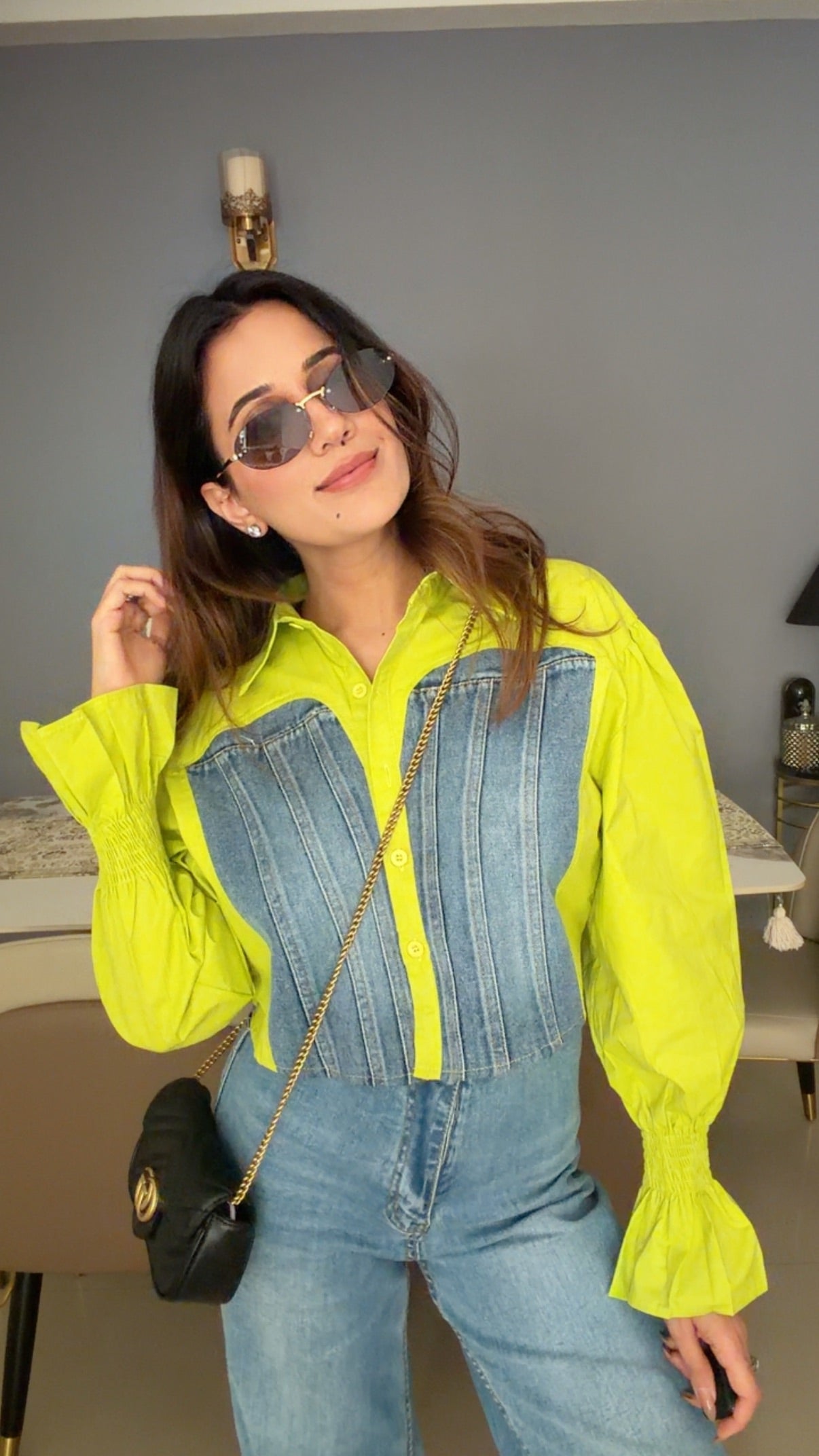 Crop Denim Corset Inspo Poplin Shirt