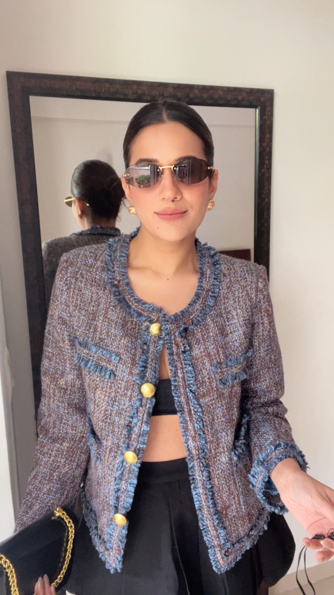 Ribbed Blue Fall Jacket