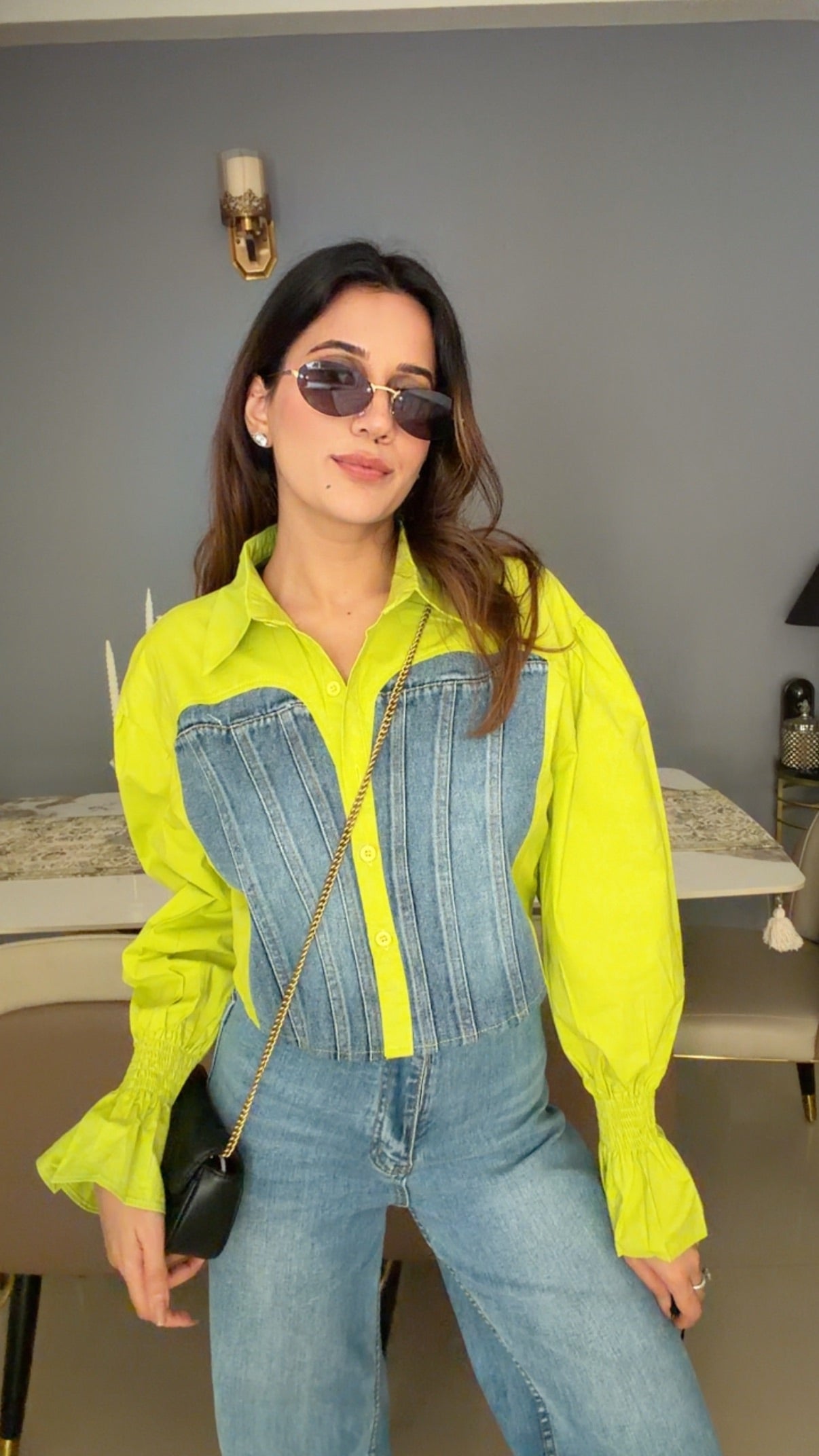 Crop Denim Corset Inspo Poplin Shirt