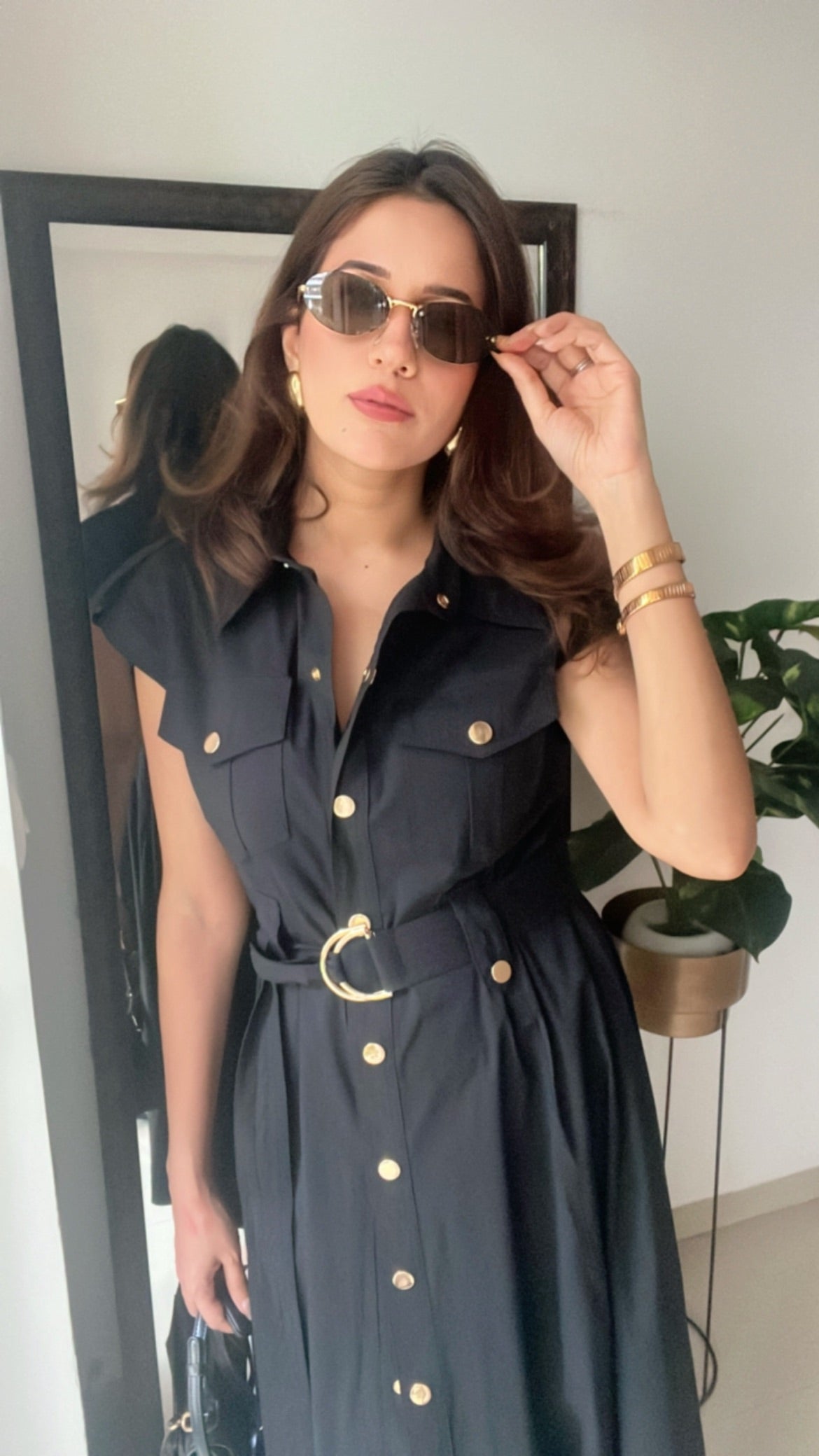 Buttoned Poplin Dress