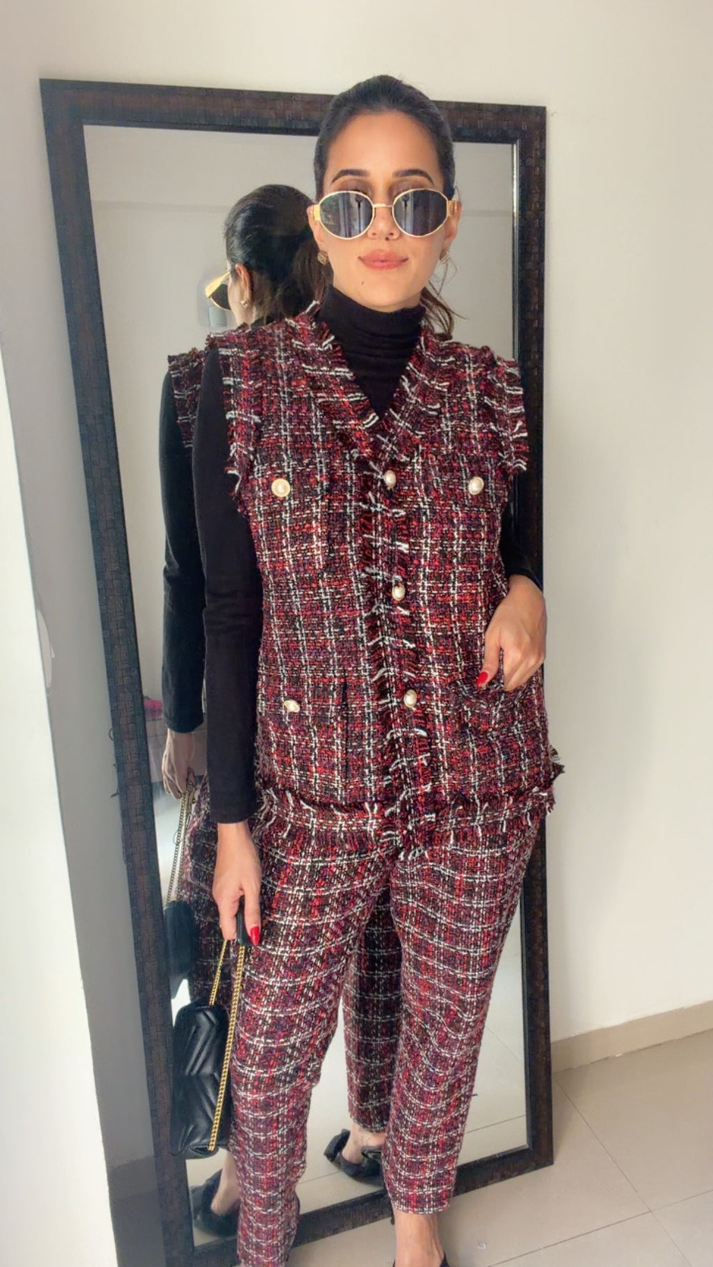 Plaid Tweed Fall Co-ord Set