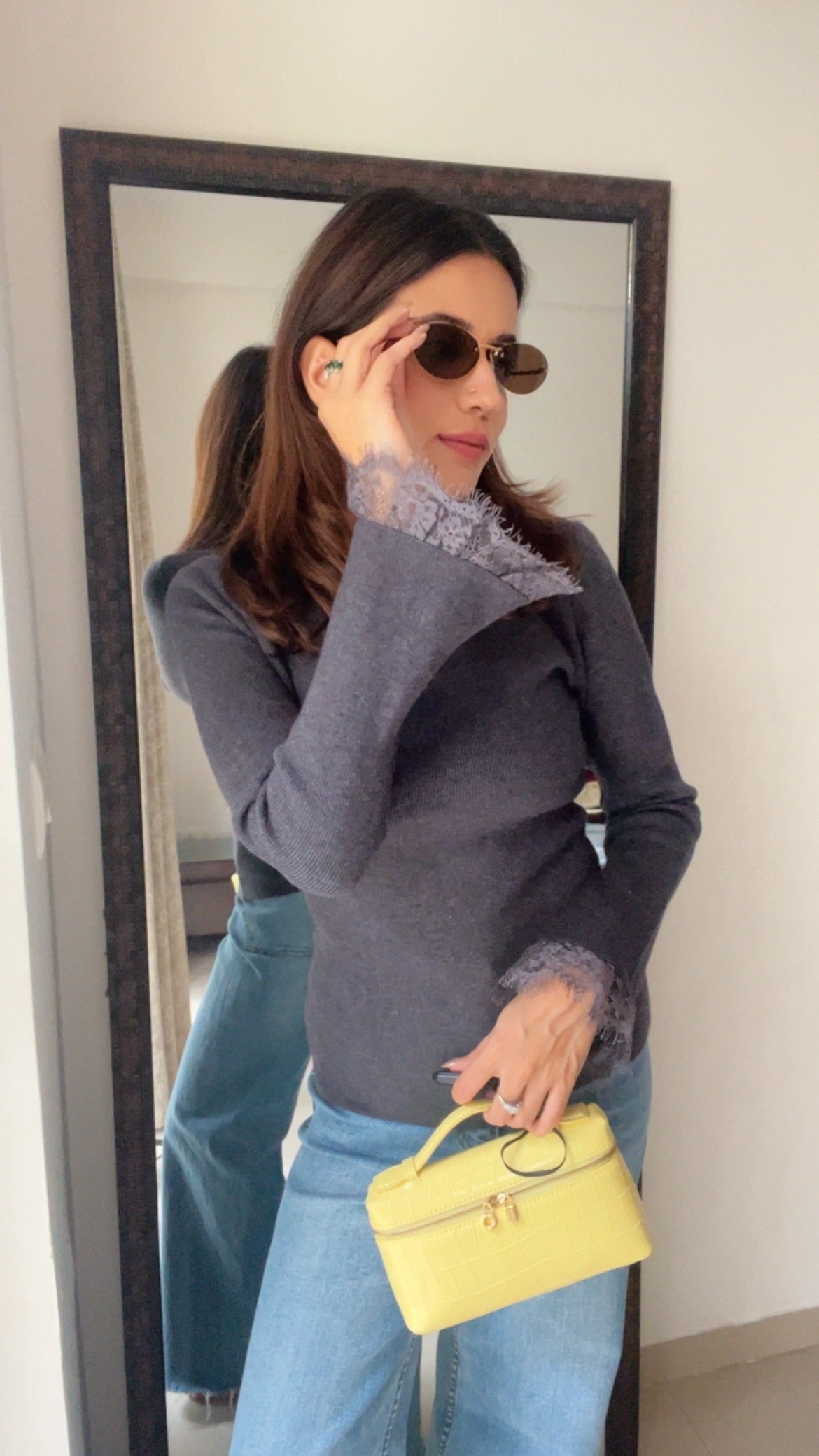 Ribbed Lace Detailed Fall Layered Top