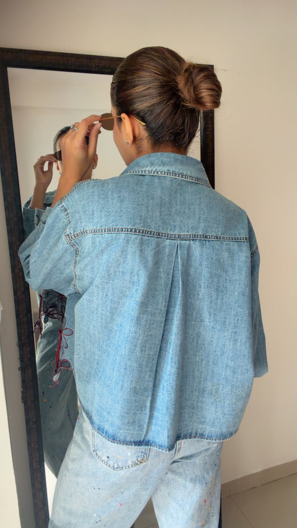 Flora Embroidered Denim Shirt