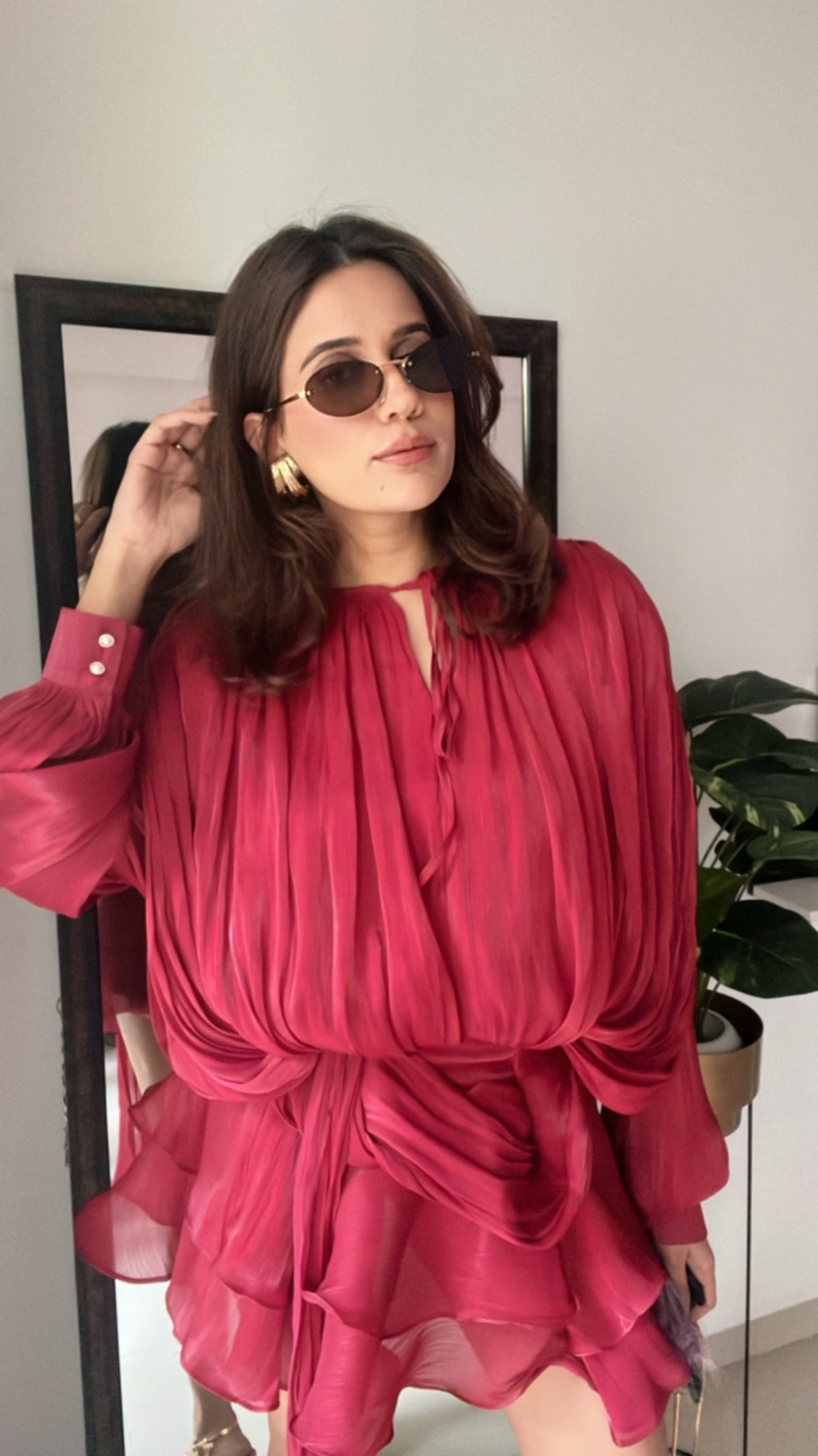 Draped High Sheen Dress