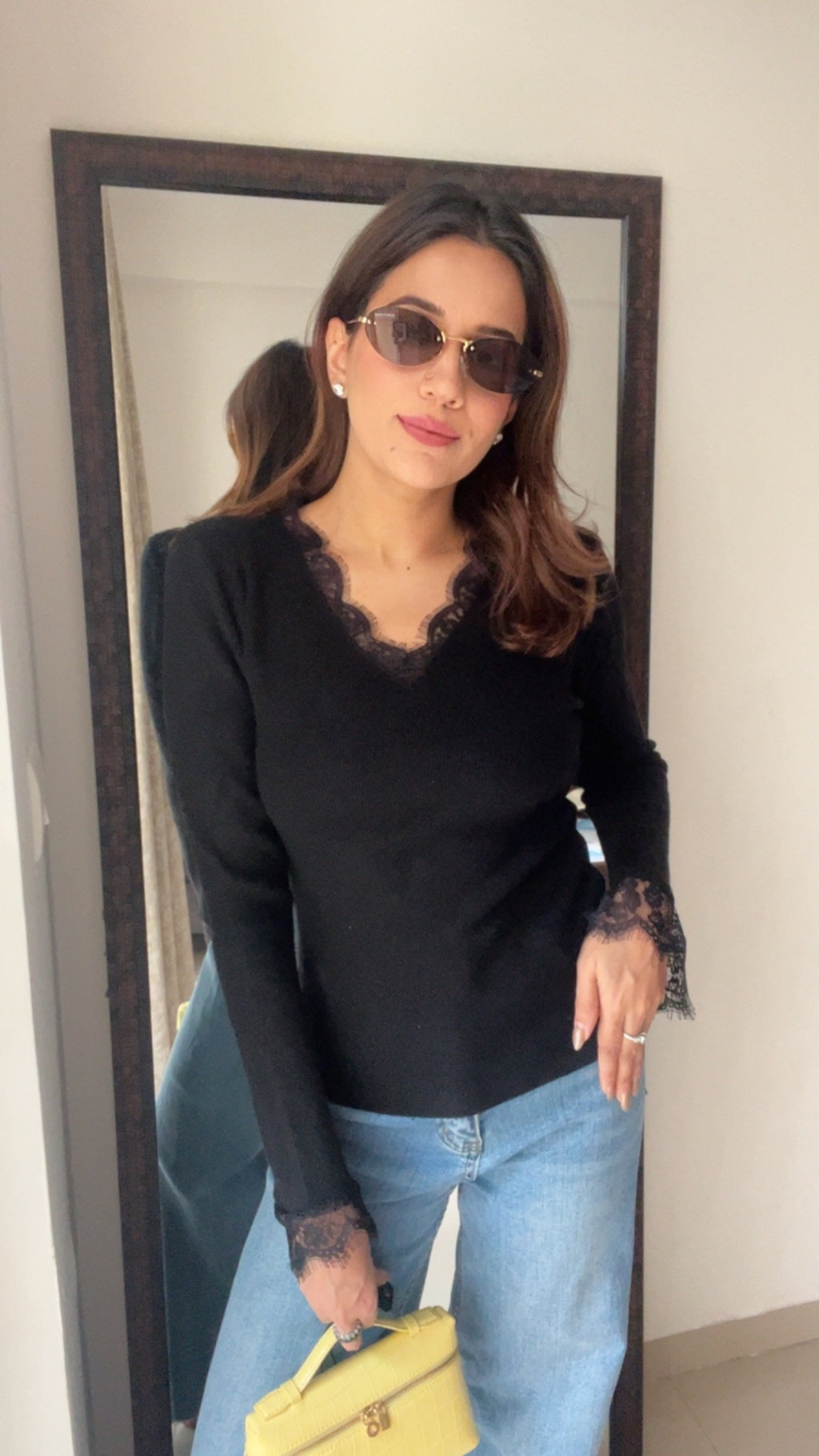 Ribbed Lace Detailed Fall Layered Top