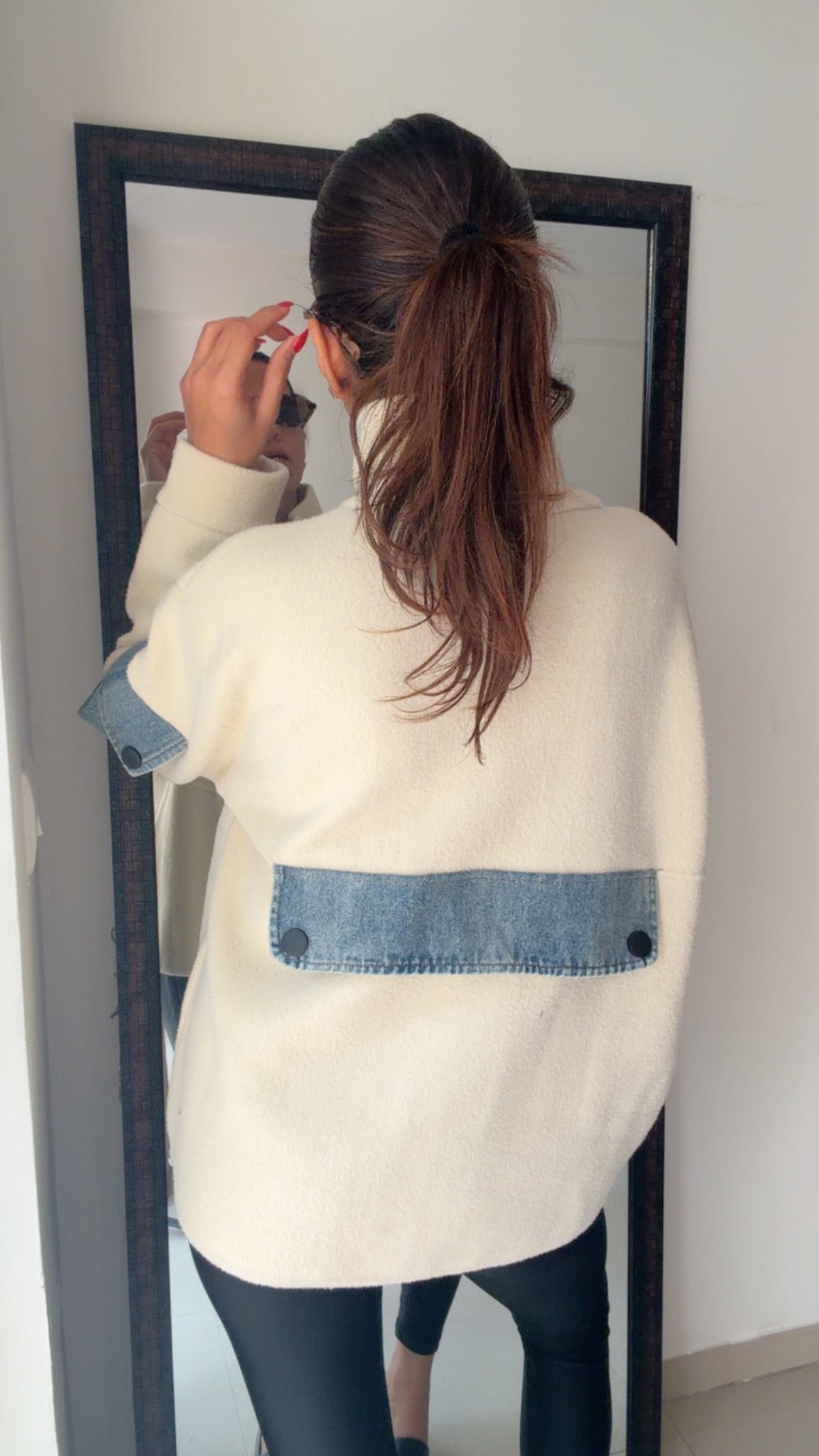 Denim Detailed Woolen Fall Jacket