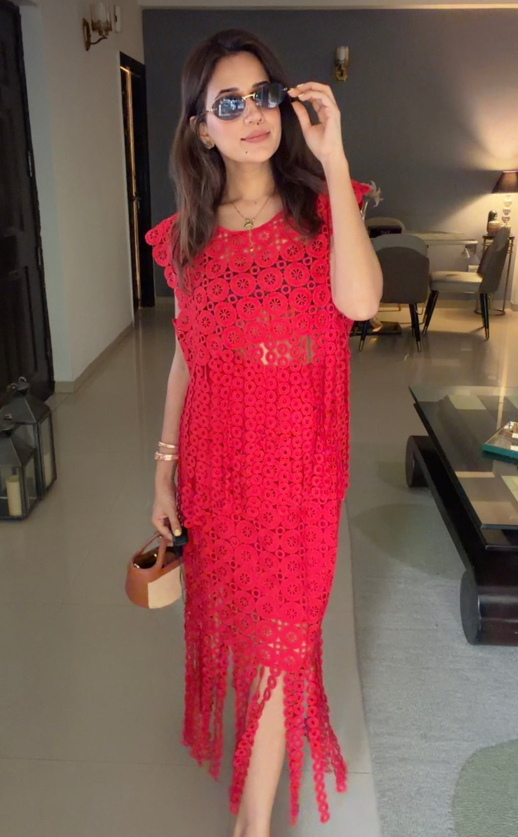 Coral Eclipse Cover-Up Co-ord Set