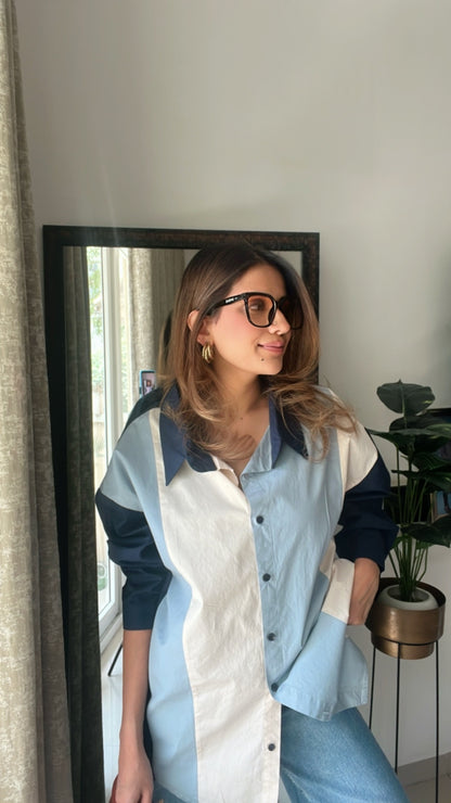 Colorblock Poplin Shirt