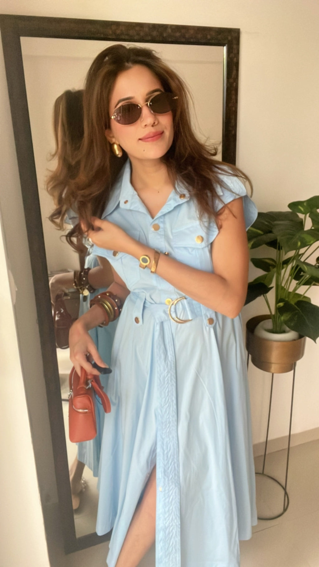 Buttoned Poplin Dress