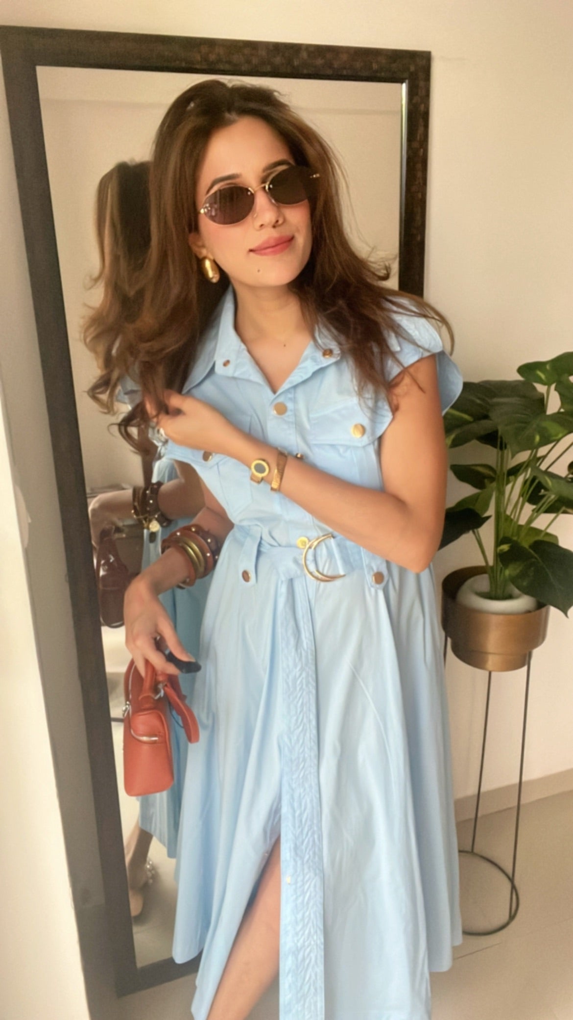 Buttoned Poplin Dress