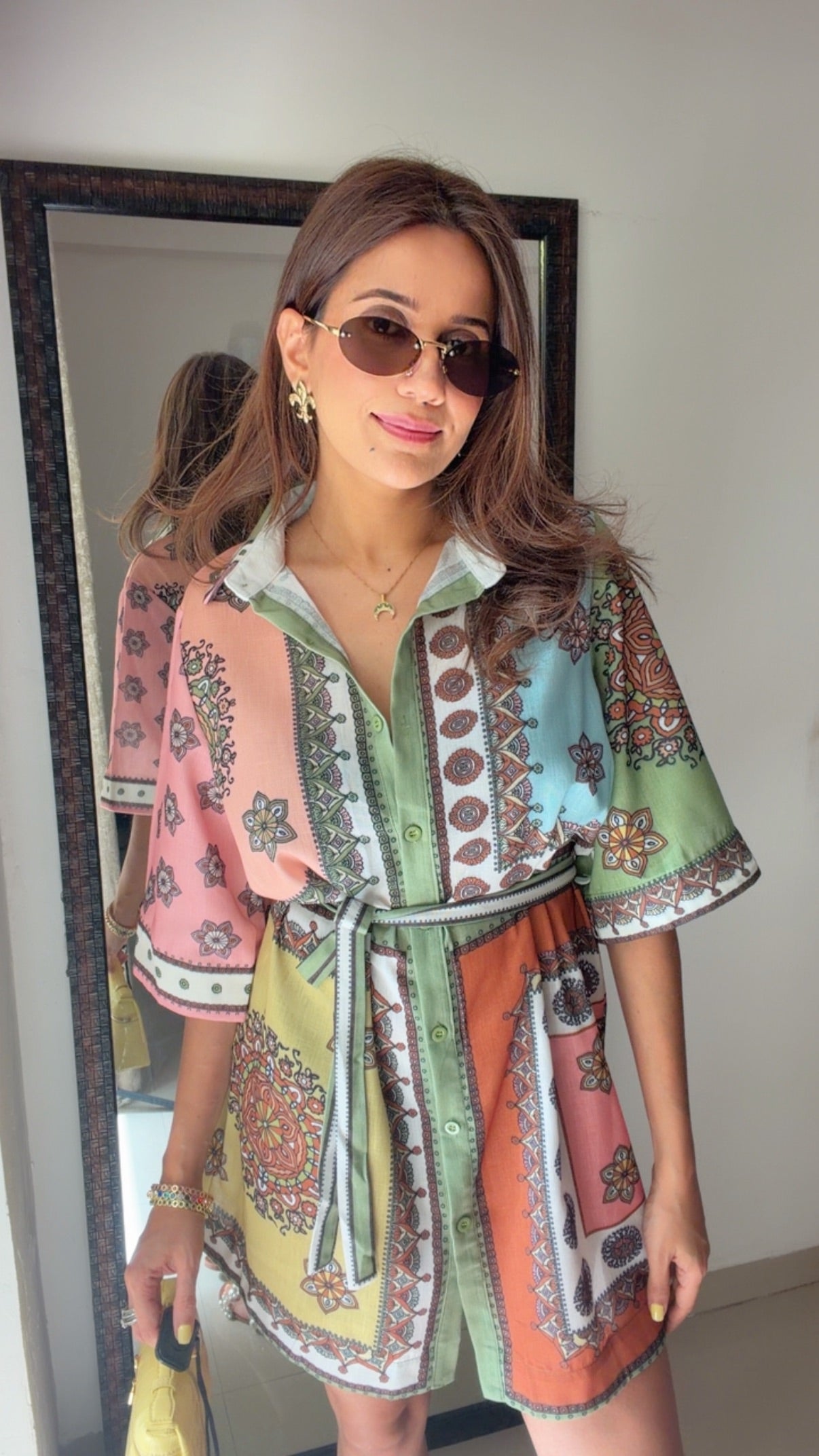Boho Mosaic Printed Dress