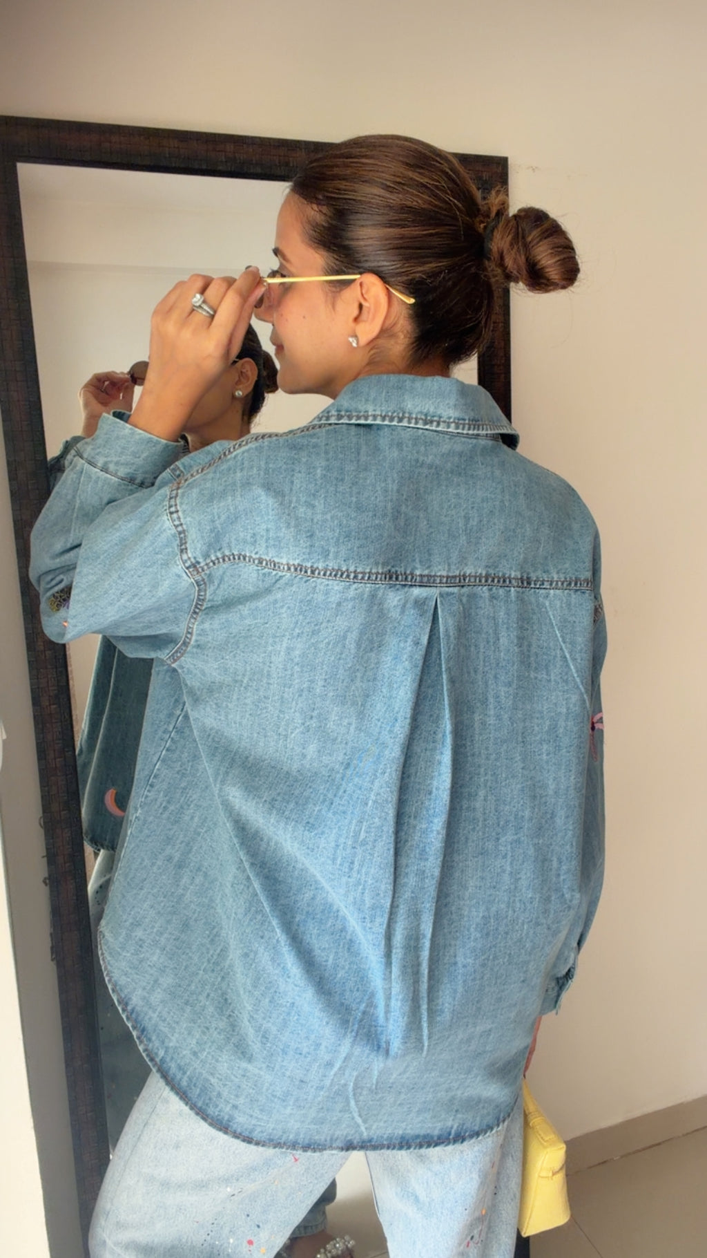 Starlit Embroidered Denim Shirt