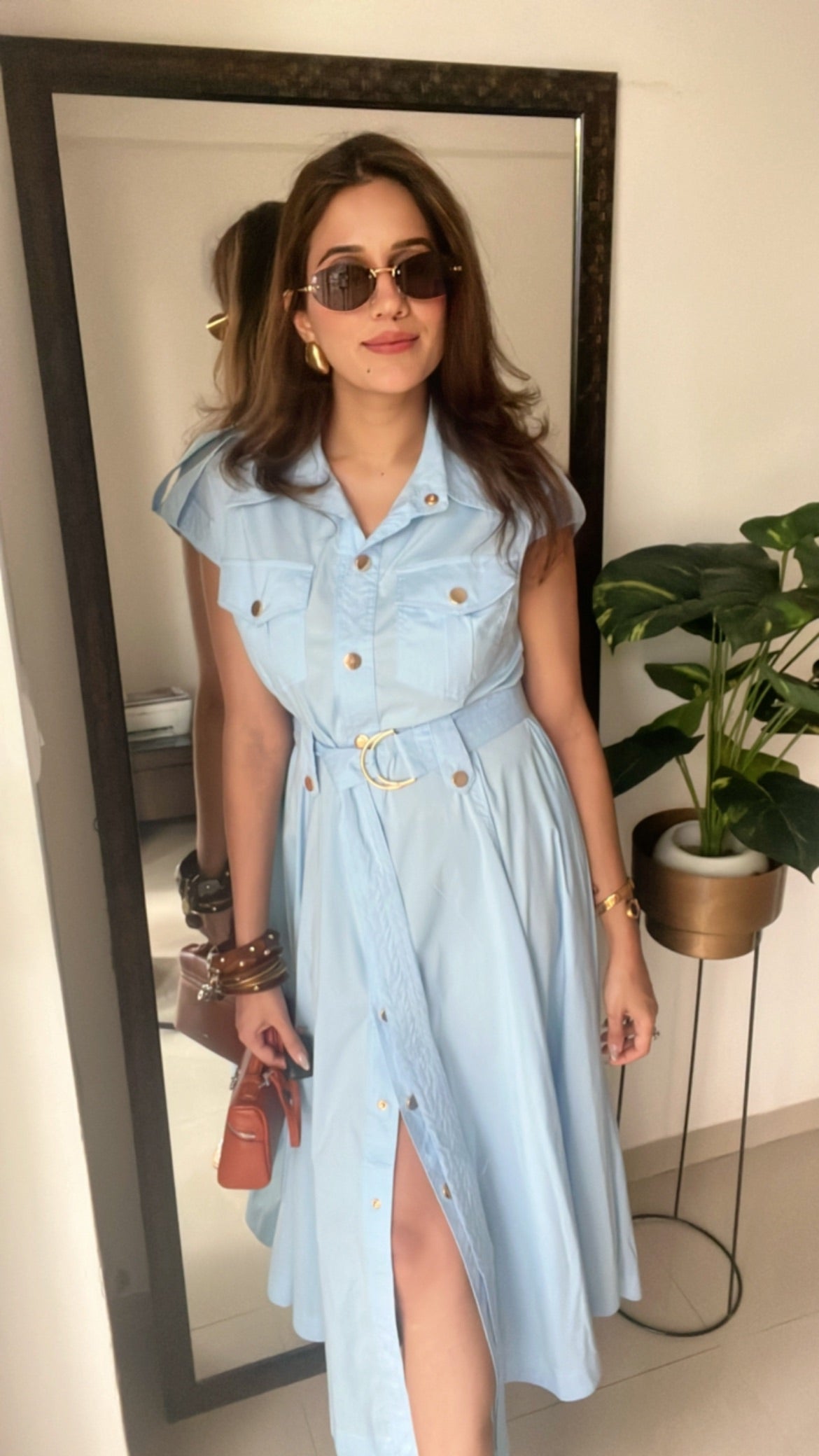 Buttoned Poplin Dress