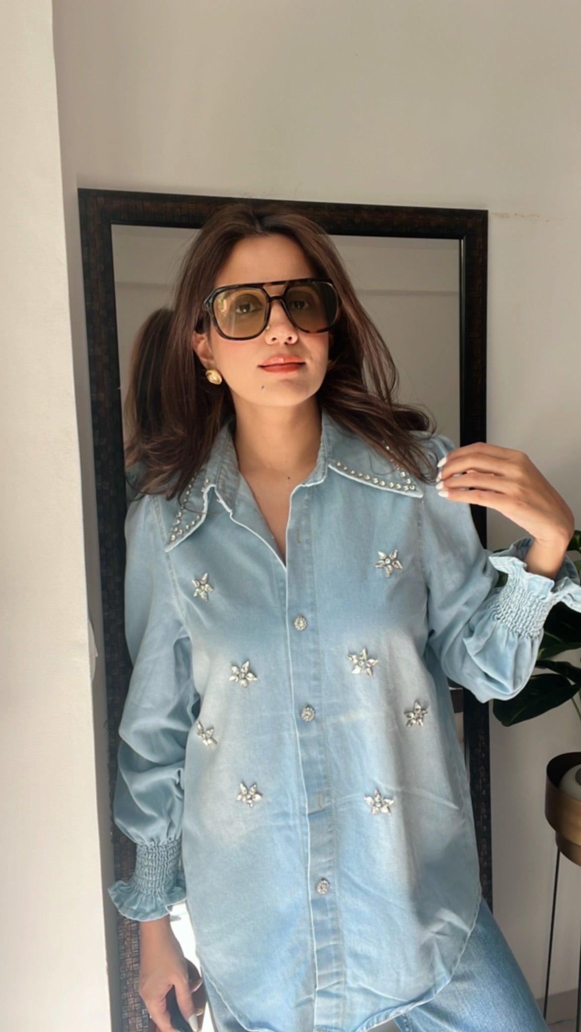 Studded Denim Shirt