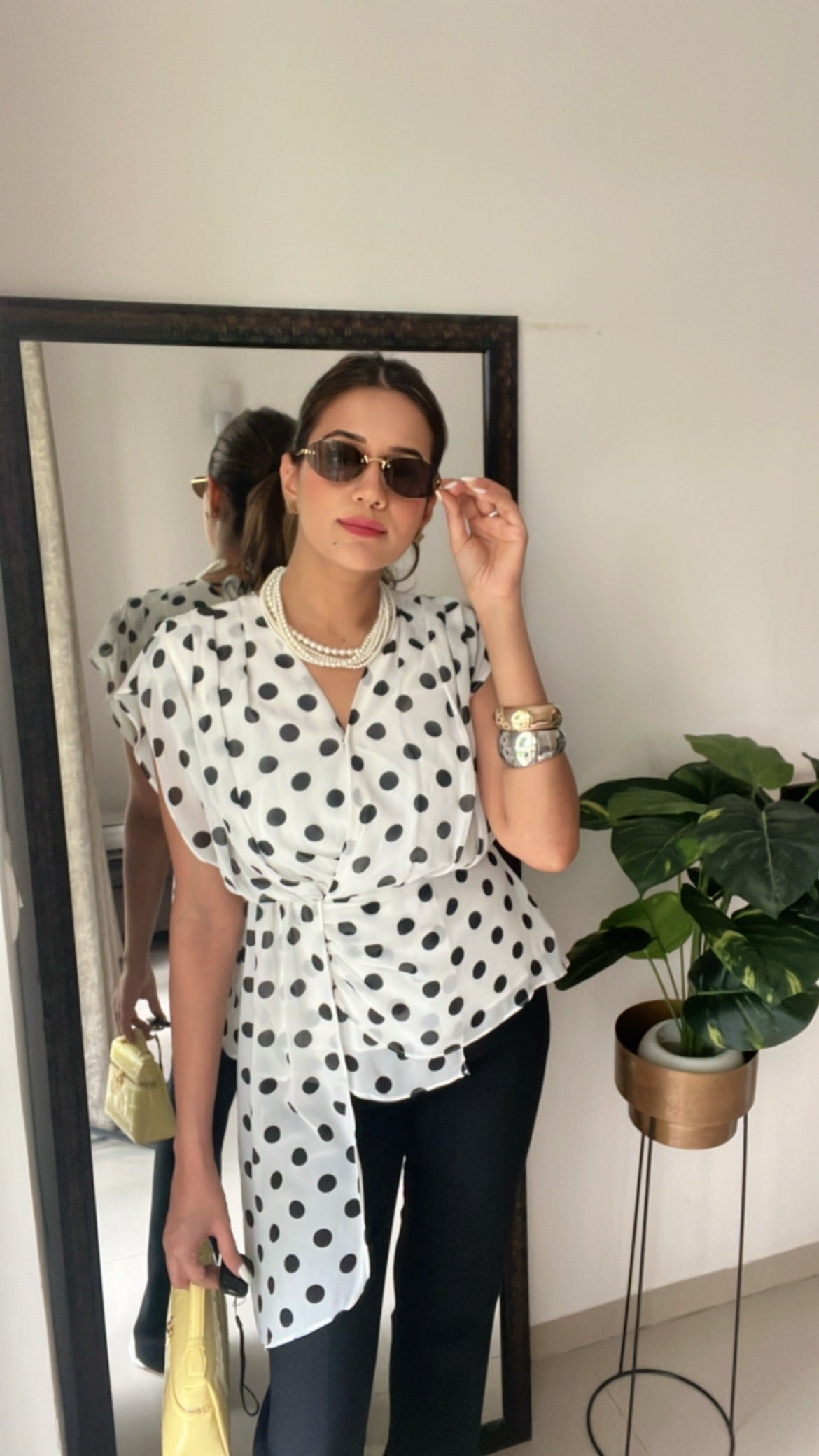 Polka Dot Drape Top