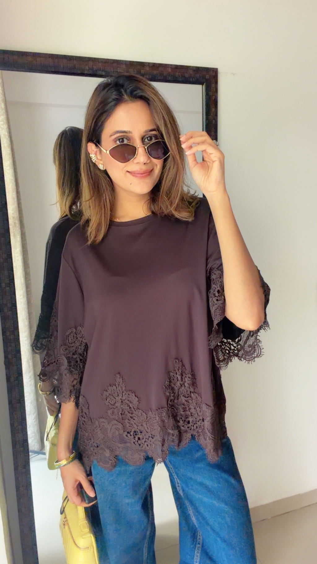 Lace Trim Relaxed Top