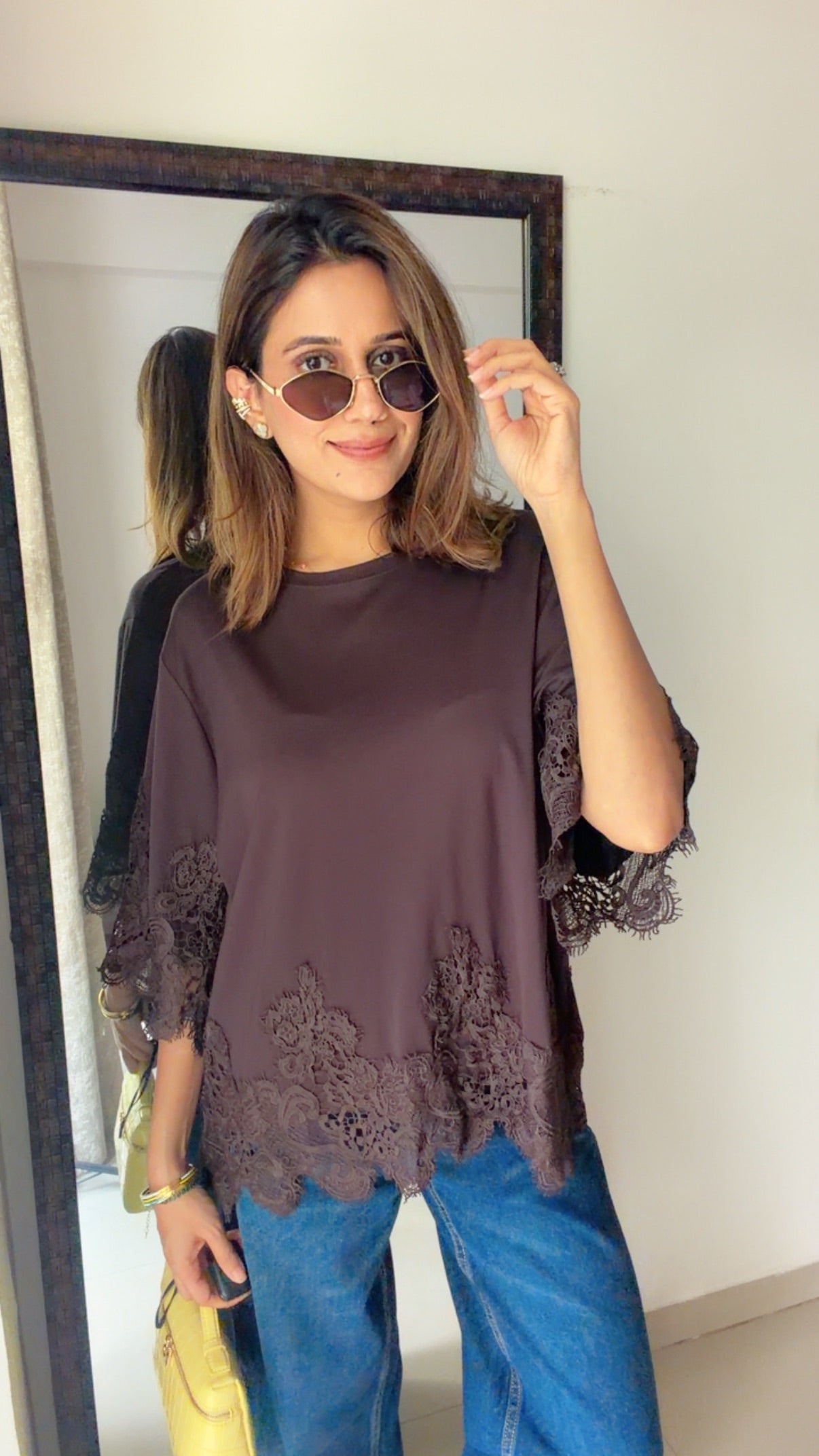 Lace Trim Relaxed Top