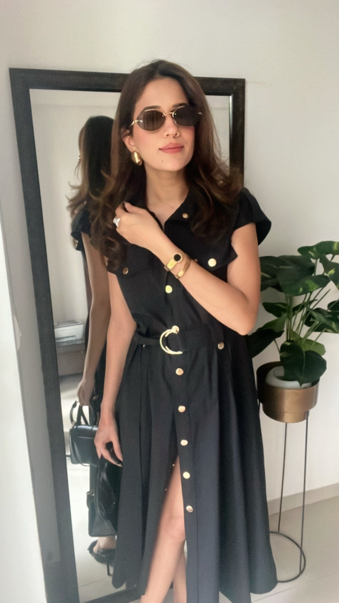 Buttoned Poplin Dress