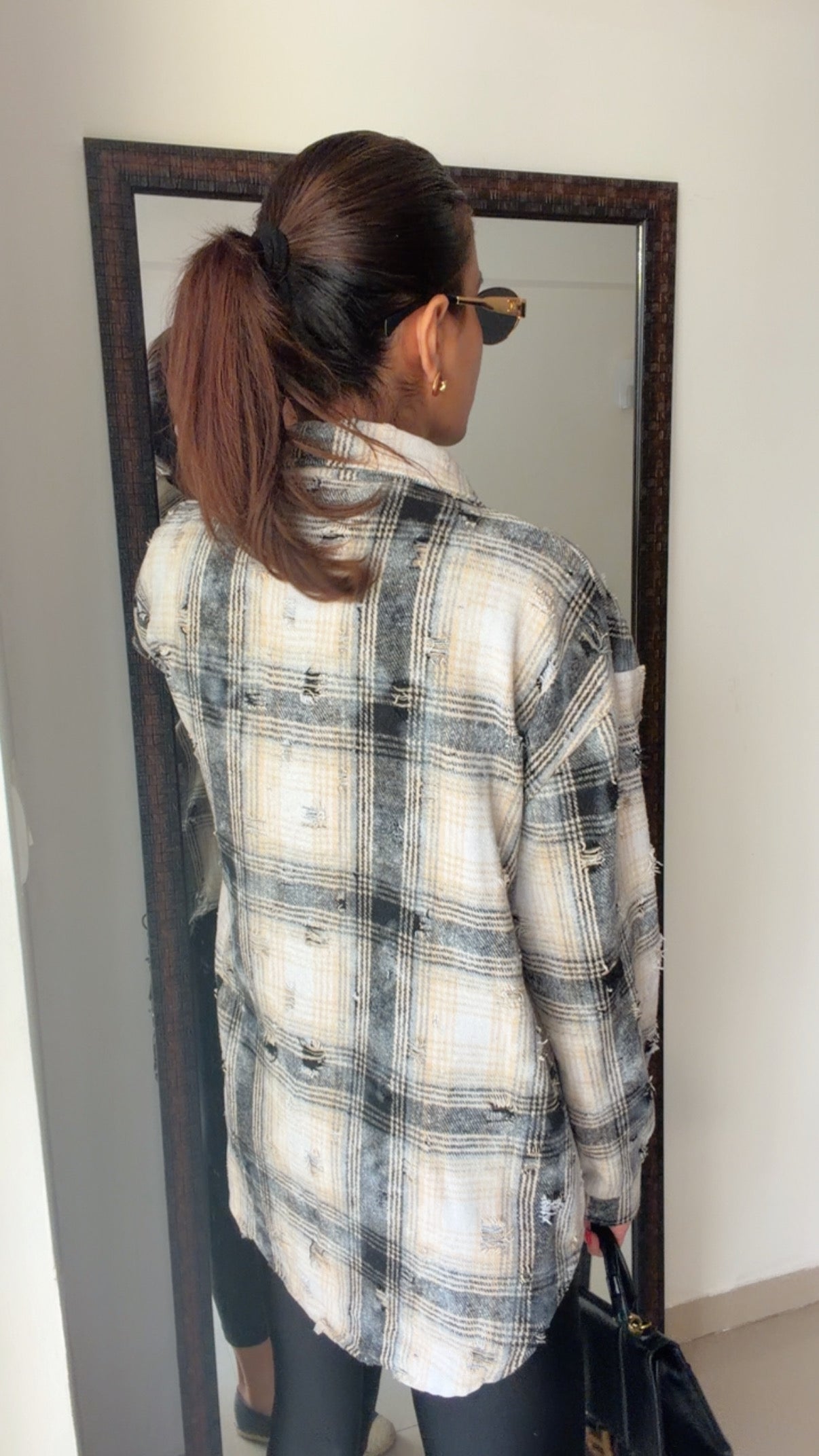 Ribbed Plaid Fall Shirt