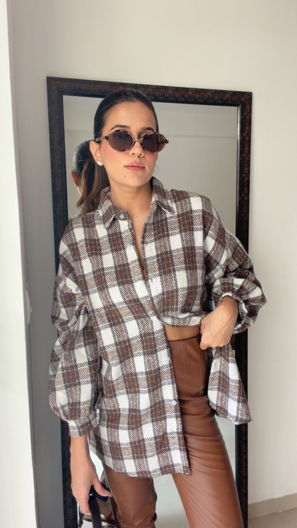 Plaid Swarovski Fall Shirt