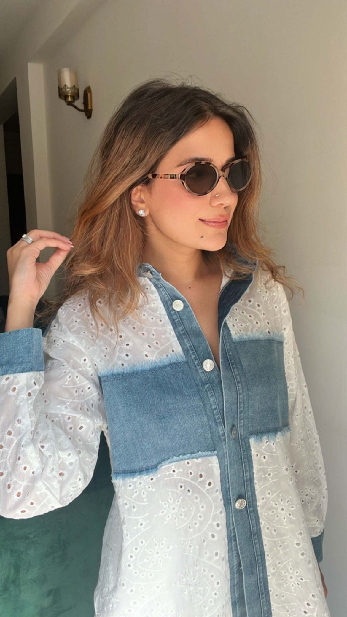 Denim Contrast Poplin Shirt